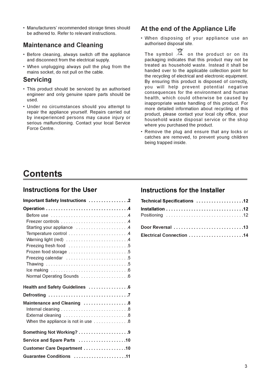 Zanussi ZEUT 6173 S manual Contents 