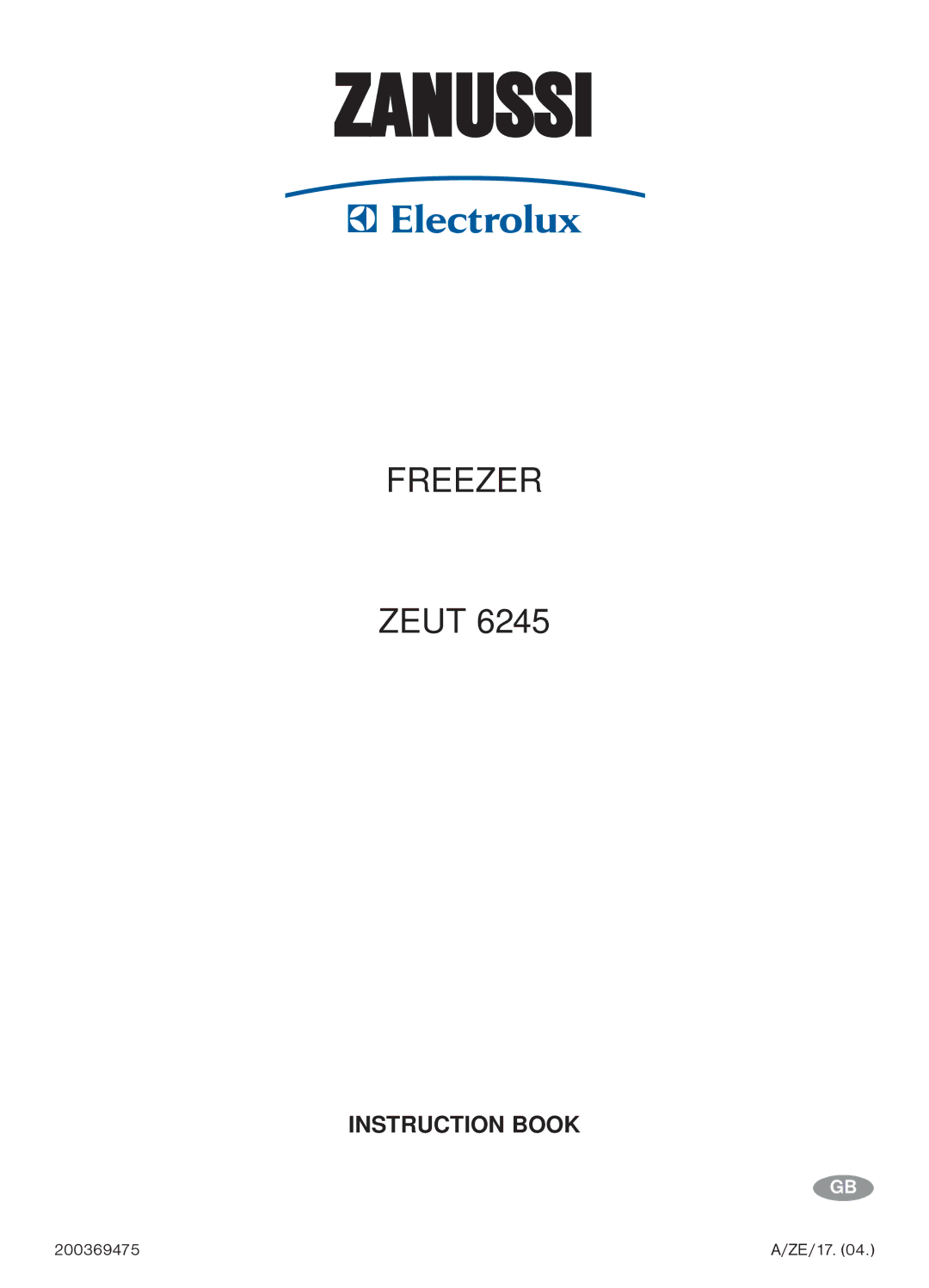 Zanussi ZEUT 6245 manual Zanussi 