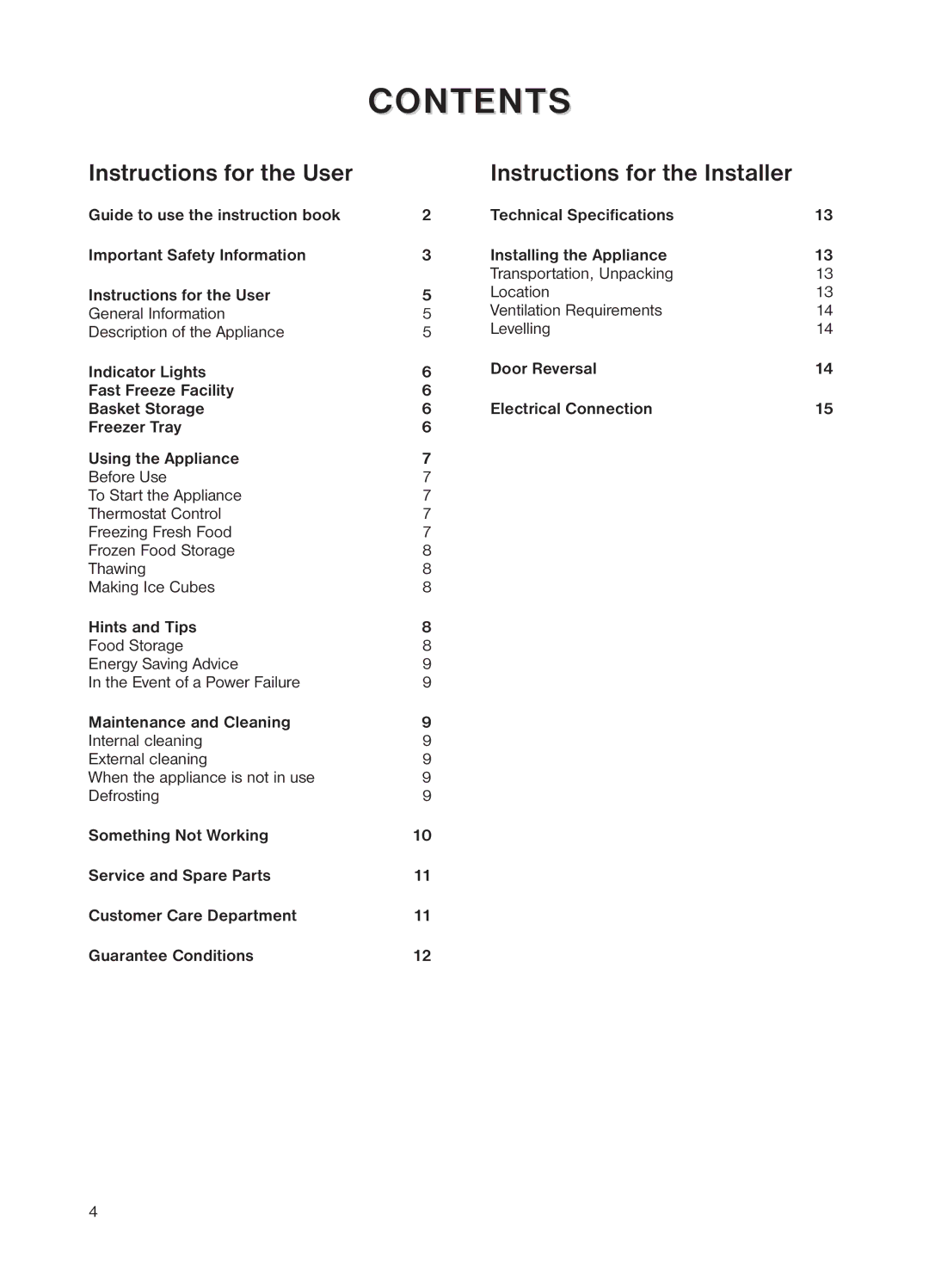 Zanussi ZEUT 6245 manual Contents 