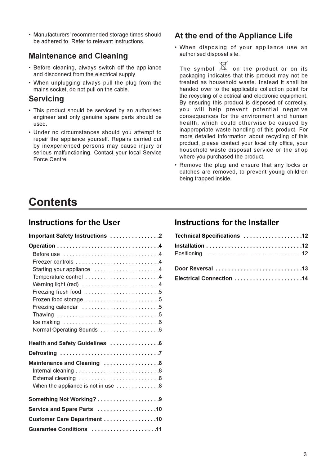 Zanussi ZEUT 6275 manual Contents 