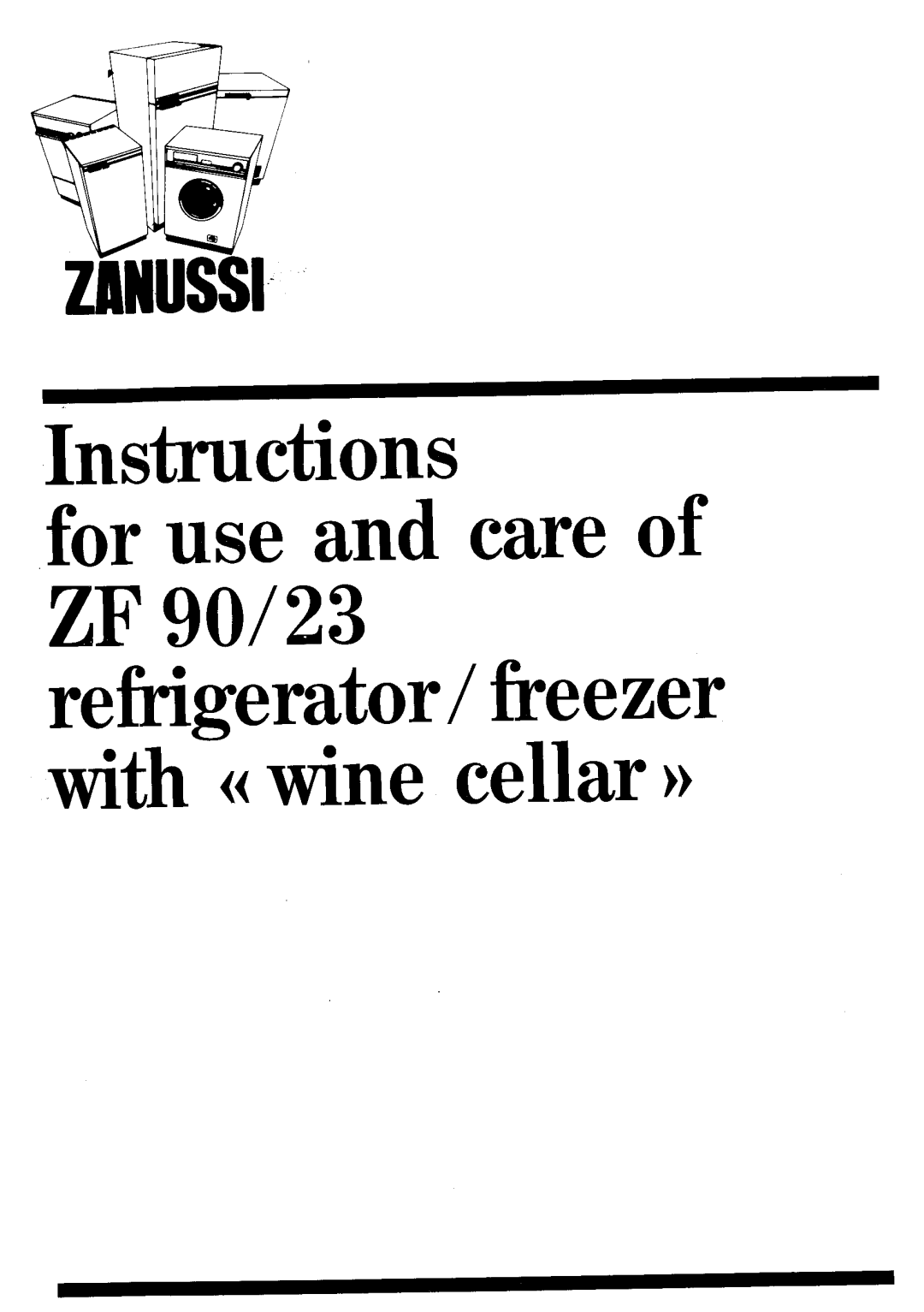 Zanussi ZF 90/23 manual 