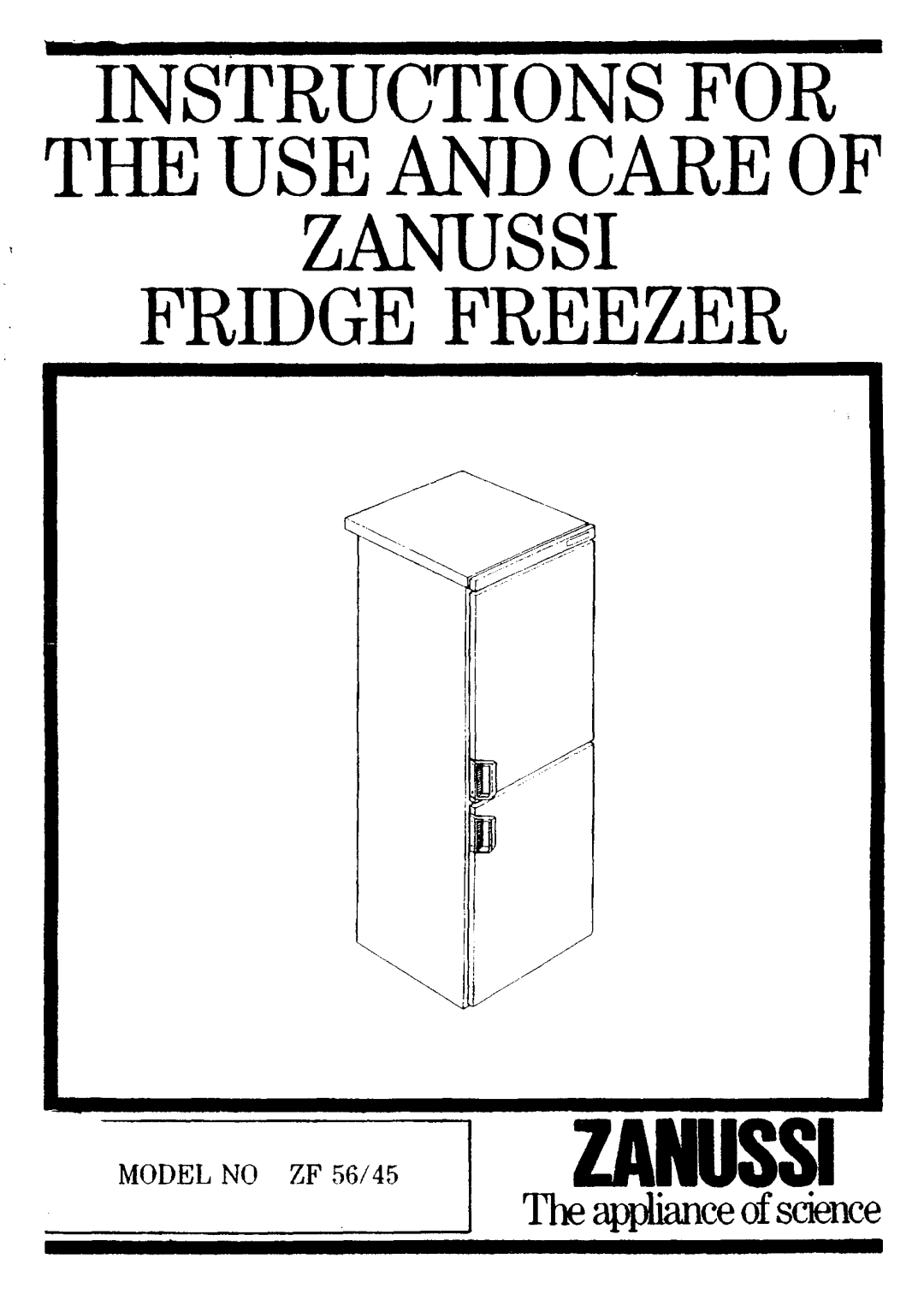 Zanussi ZF45 manual 