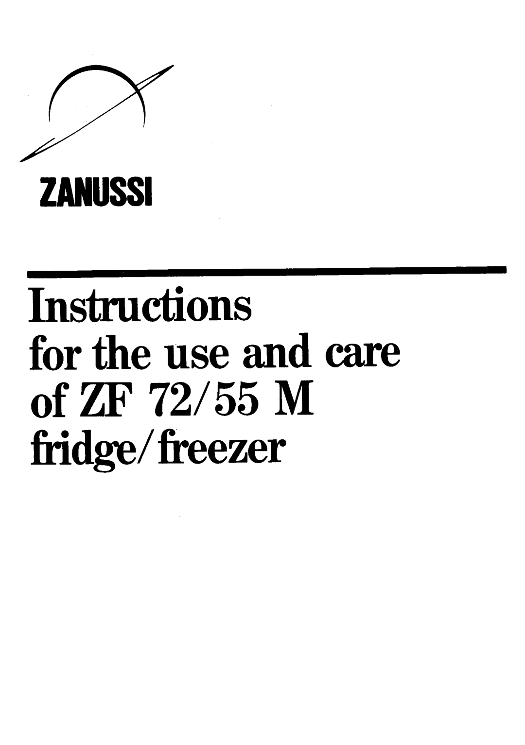 Zanussi ZF72/55M manual 