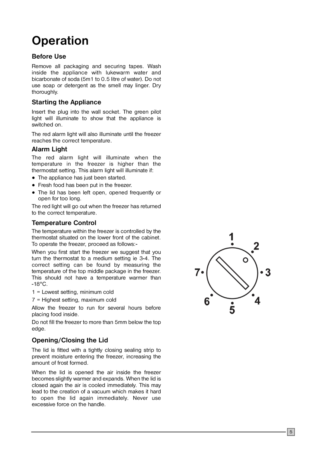 Zanussi ZFC 177 C installation manual Operation 