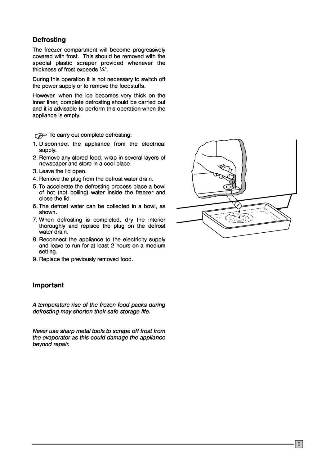 Zanussi ZFC 177 C installation manual Defrosting 
