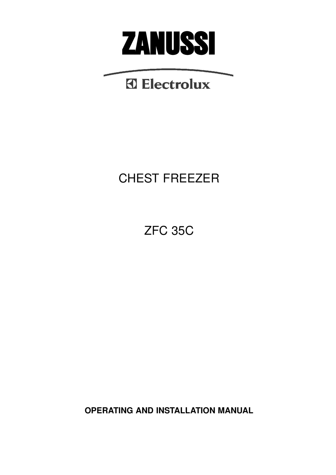 Zanussi ZFC 35C installation manual Zanussi 