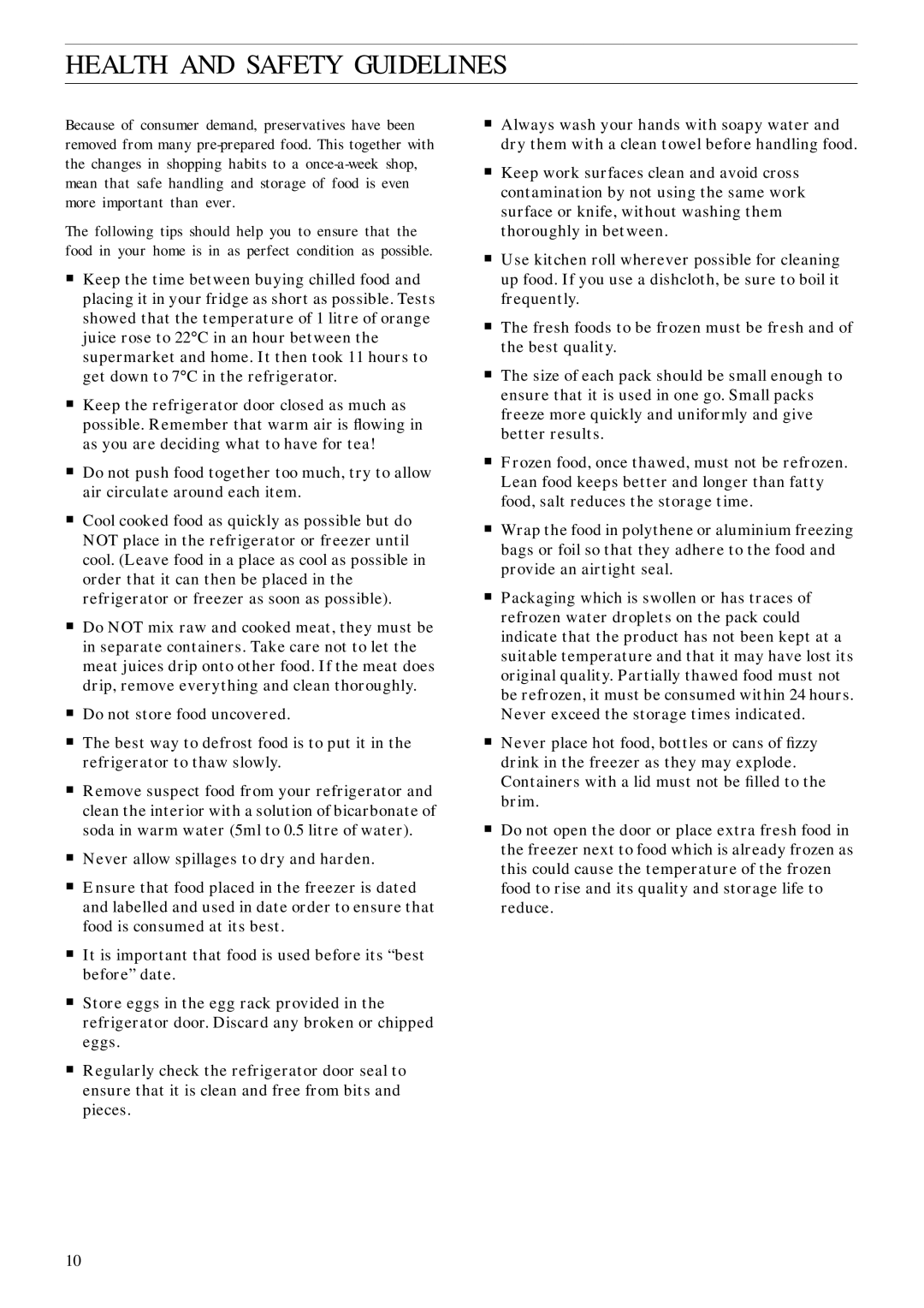 Zanussi ZFC 80/30 FF manual Health and Safety Guidelines 