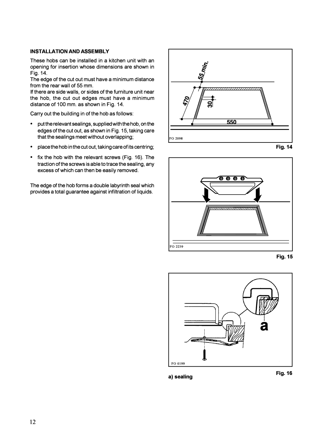 Zanussi ZGF 647 installation manual 
