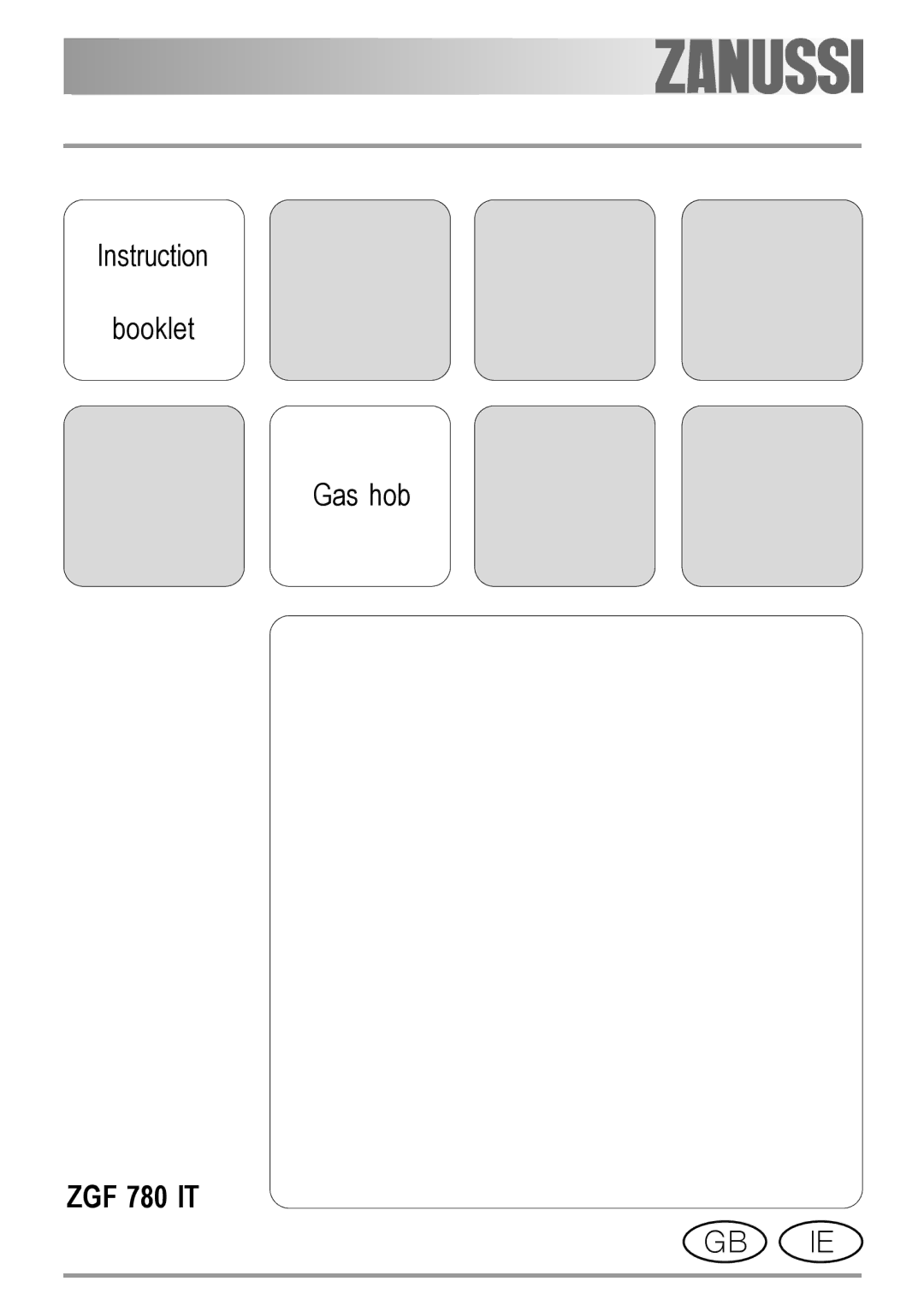 Zanussi ZGF 780 IT manual 