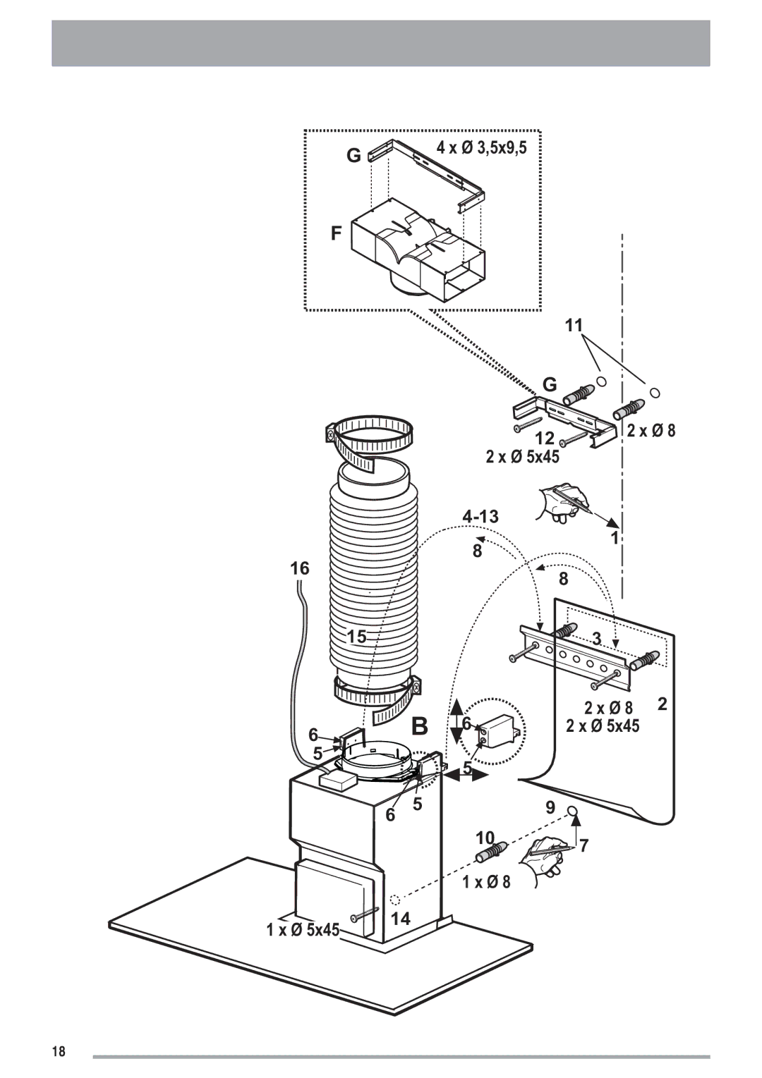 Zanussi ZHC 9254X user manual Ø 3,5x9,5 