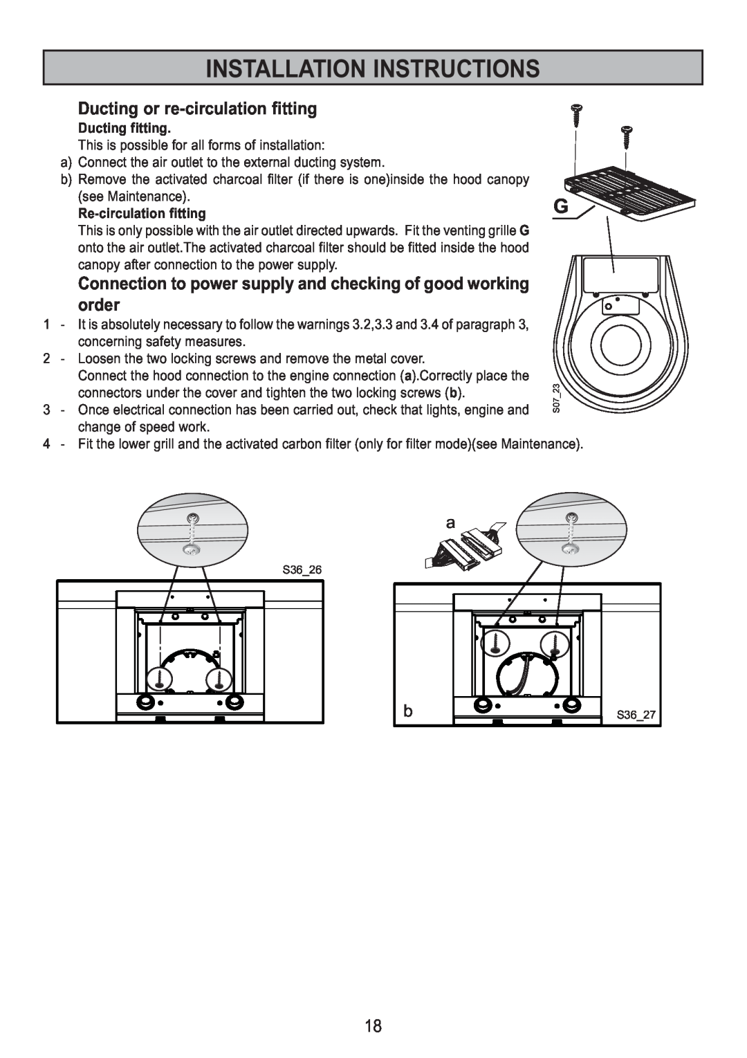 Zanussi ZHC 95 ALU manual Ducting or re-circulationfitting, order, Ducting fitting, Re-circulationfitting 