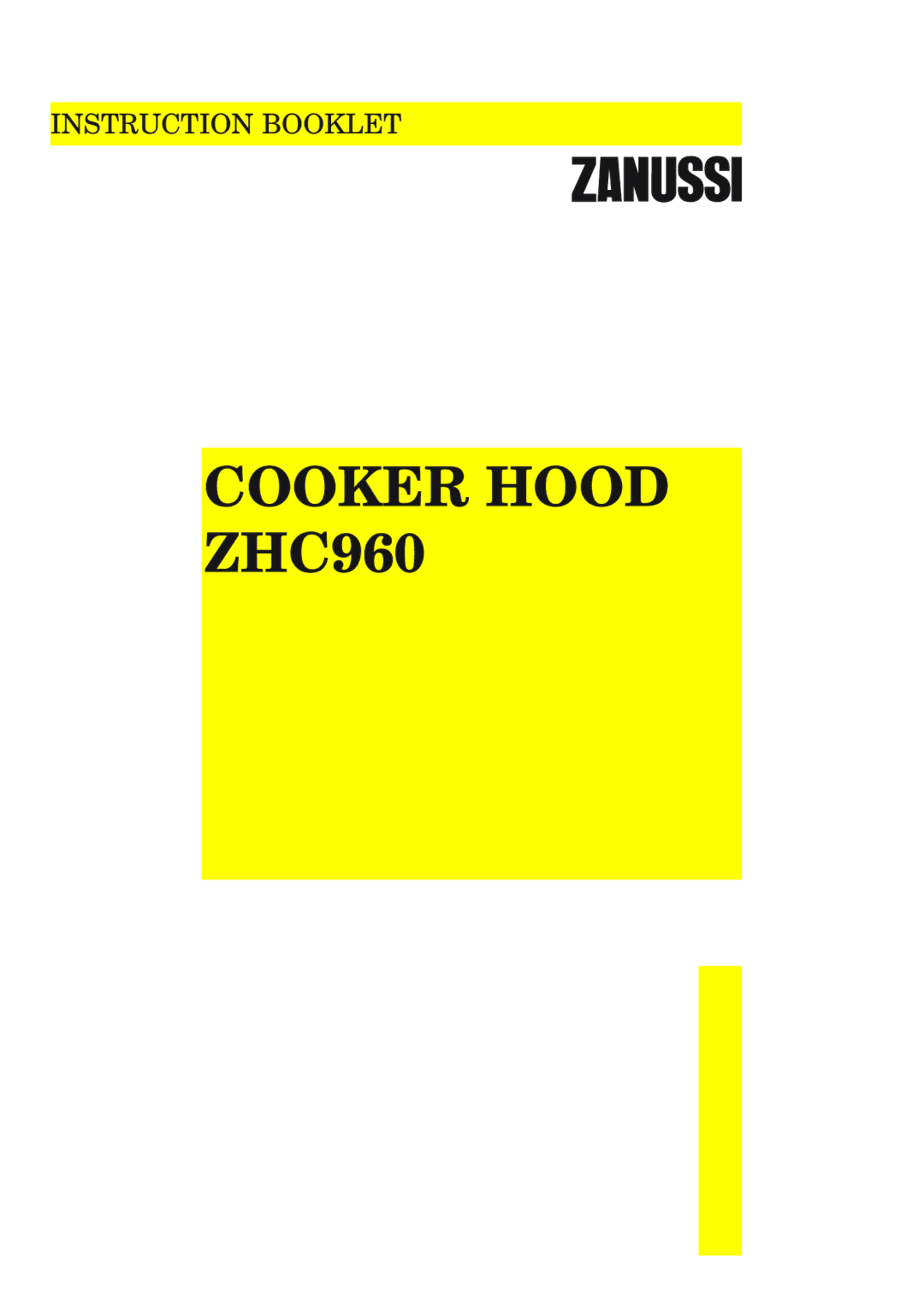 Zanussi manual Cooker Hood ZHC960 