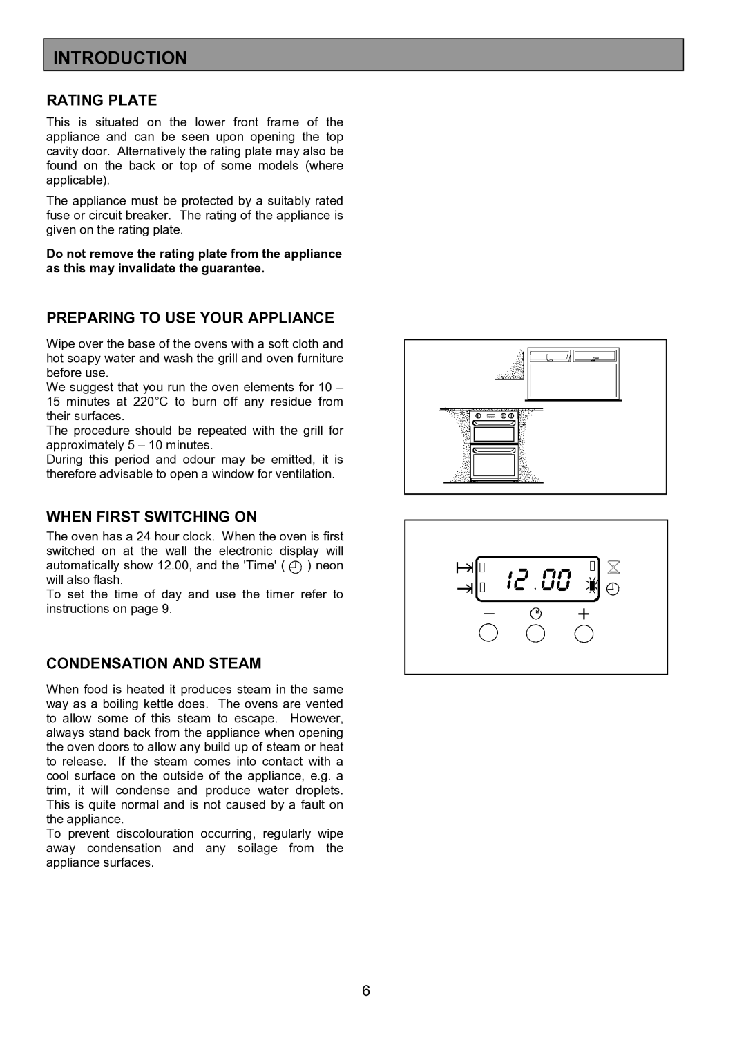 Zanussi ZHF 470 manual Introduction, Rating Plate, Preparing to USE Your Appliance, When First Switching on 