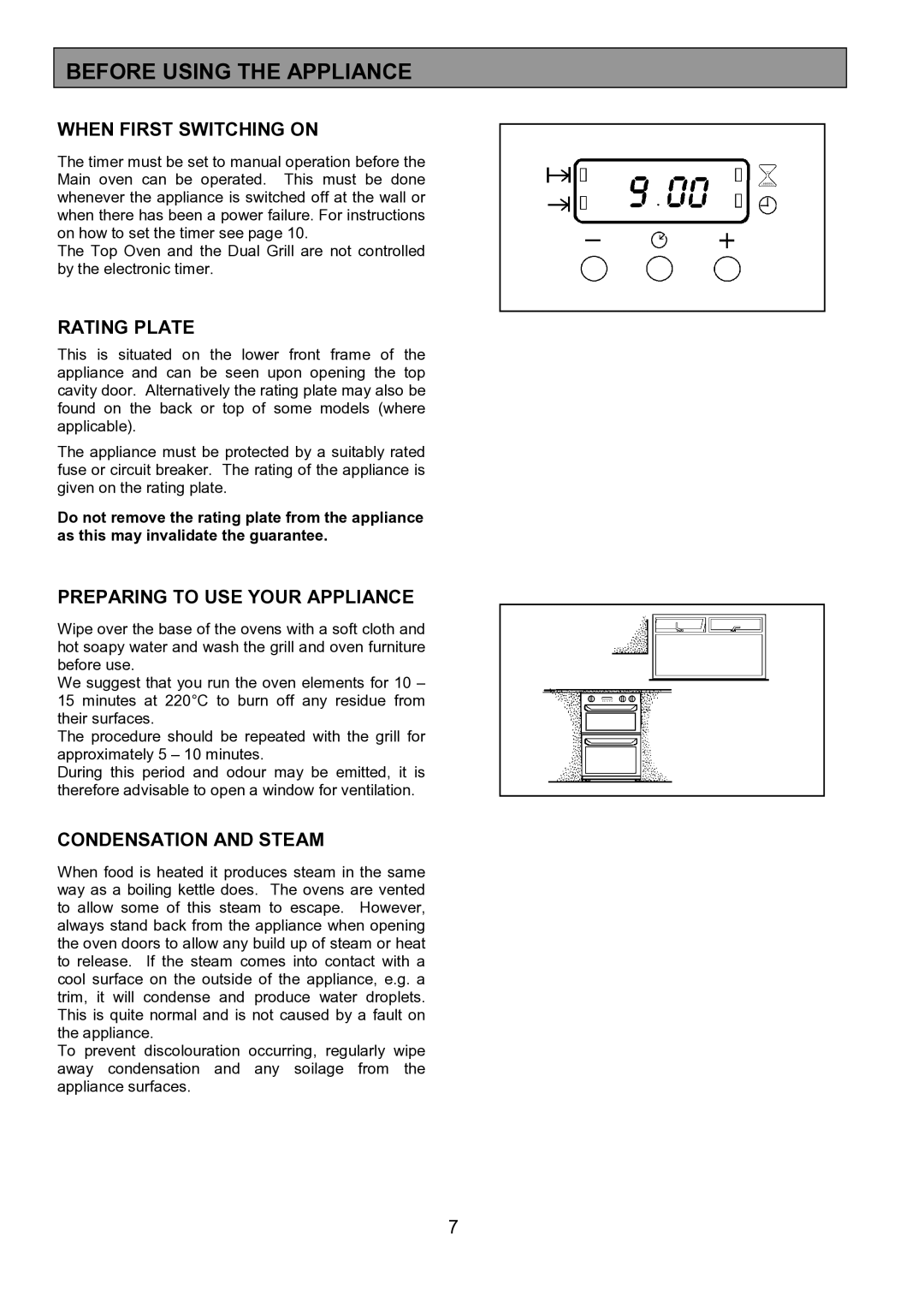 Zanussi ZHQ 575 manual Before Using the Appliance, When First Switching on, Rating Plate, Preparing to USE Your Appliance 