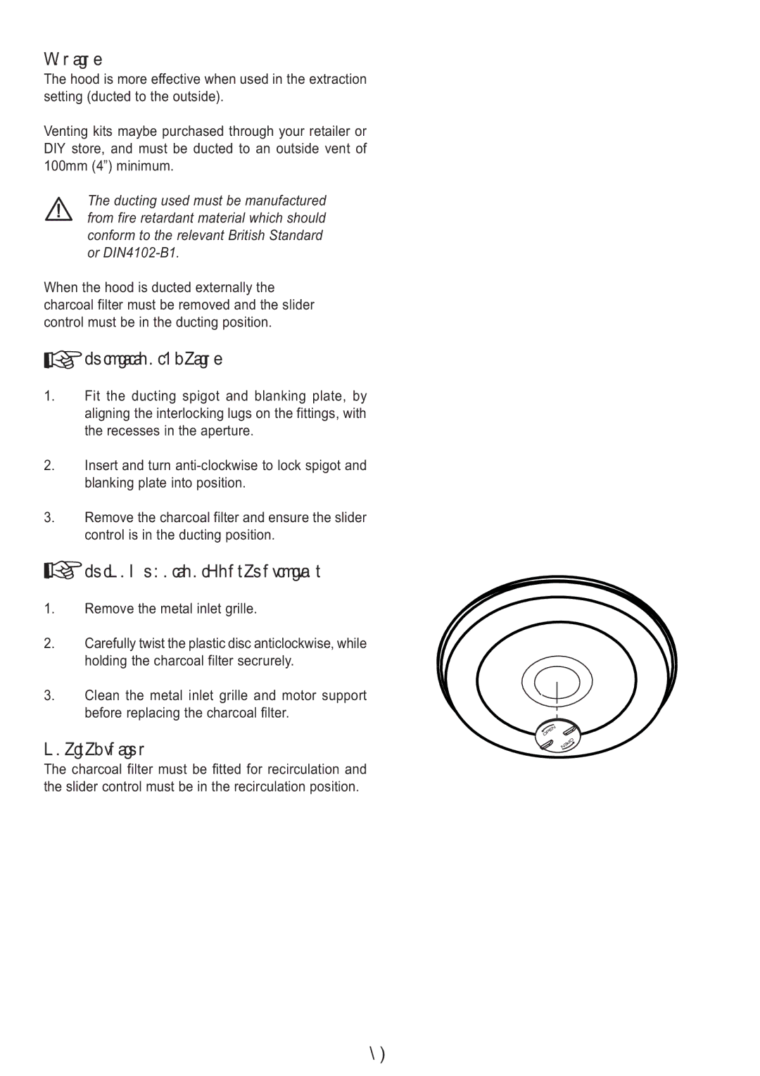 Zanussi ZHT 610 manual Venting, To Fit the Ducting, To Remove the Charcoal Filter 