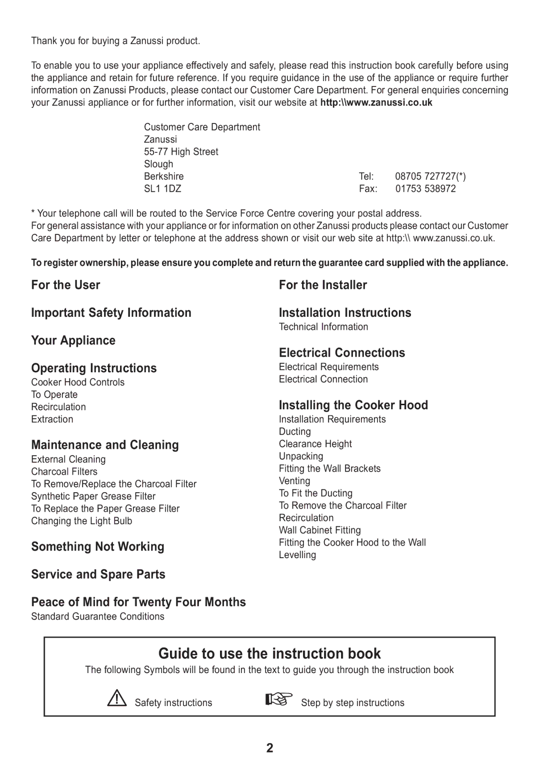 Zanussi ZHT 610 manual Maintenance and Cleaning, For the Installer Installation Instructions, Electrical Connections 