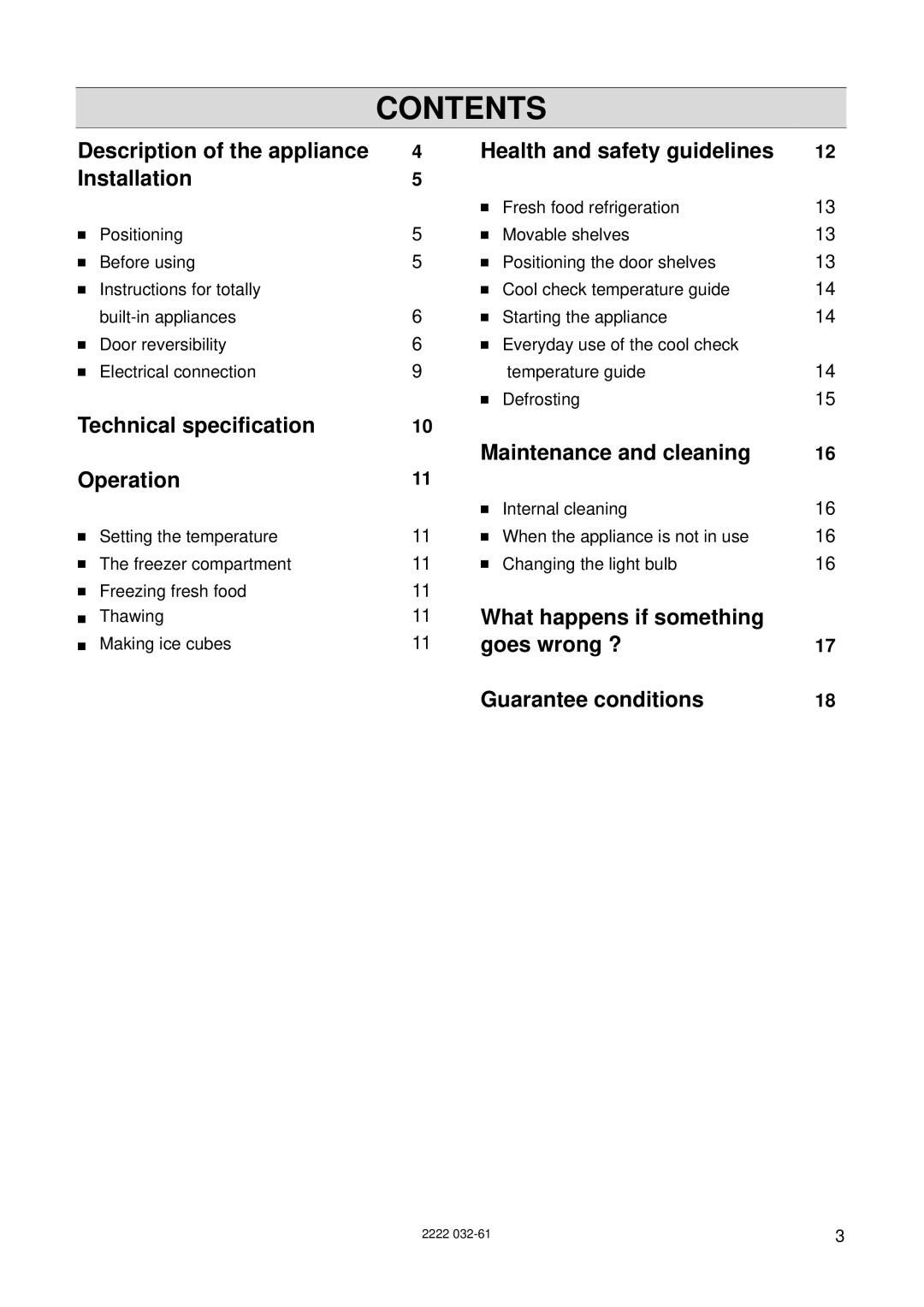 Zanussi ZI 718/12 K manual Contents 