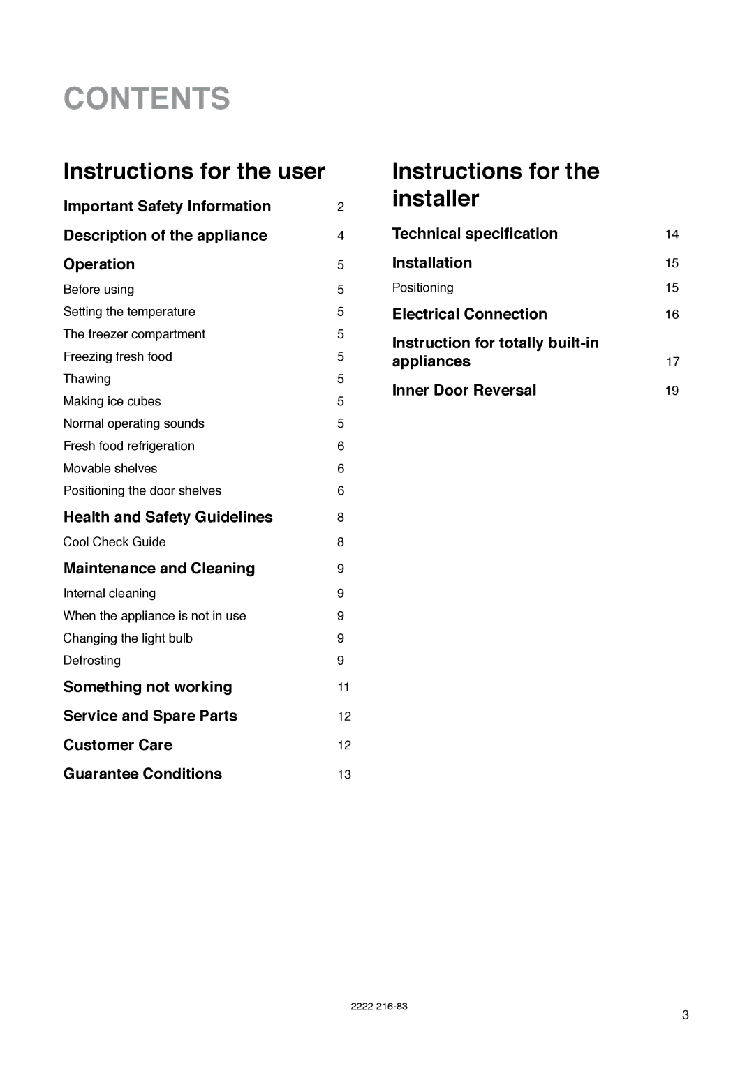 Zanussi ZI 7243 manual Contents 