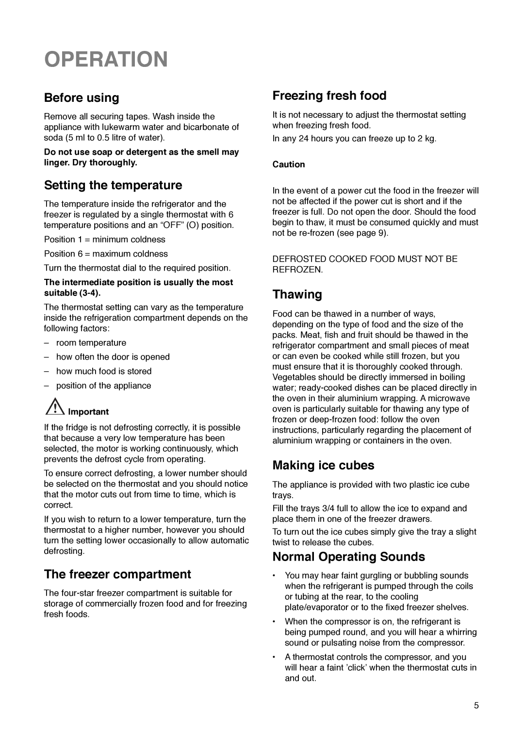 Zanussi ZI 7243 manual Operation 