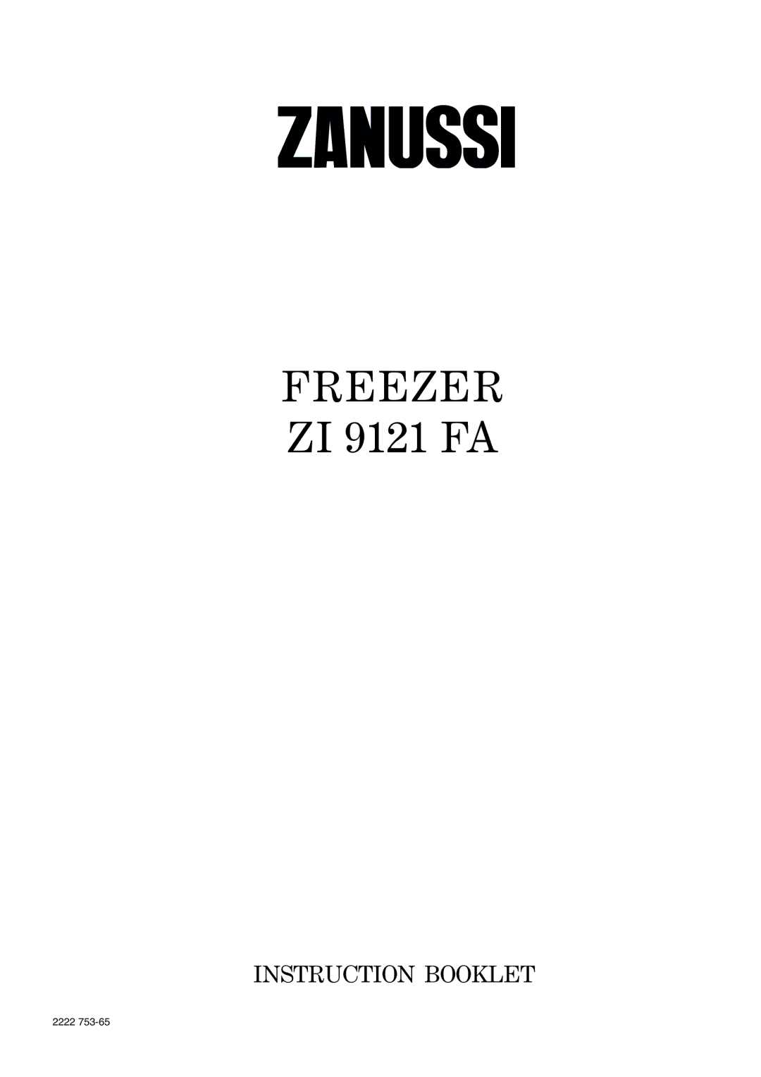 Zanussi manual Freezer ZI 9121 FA 