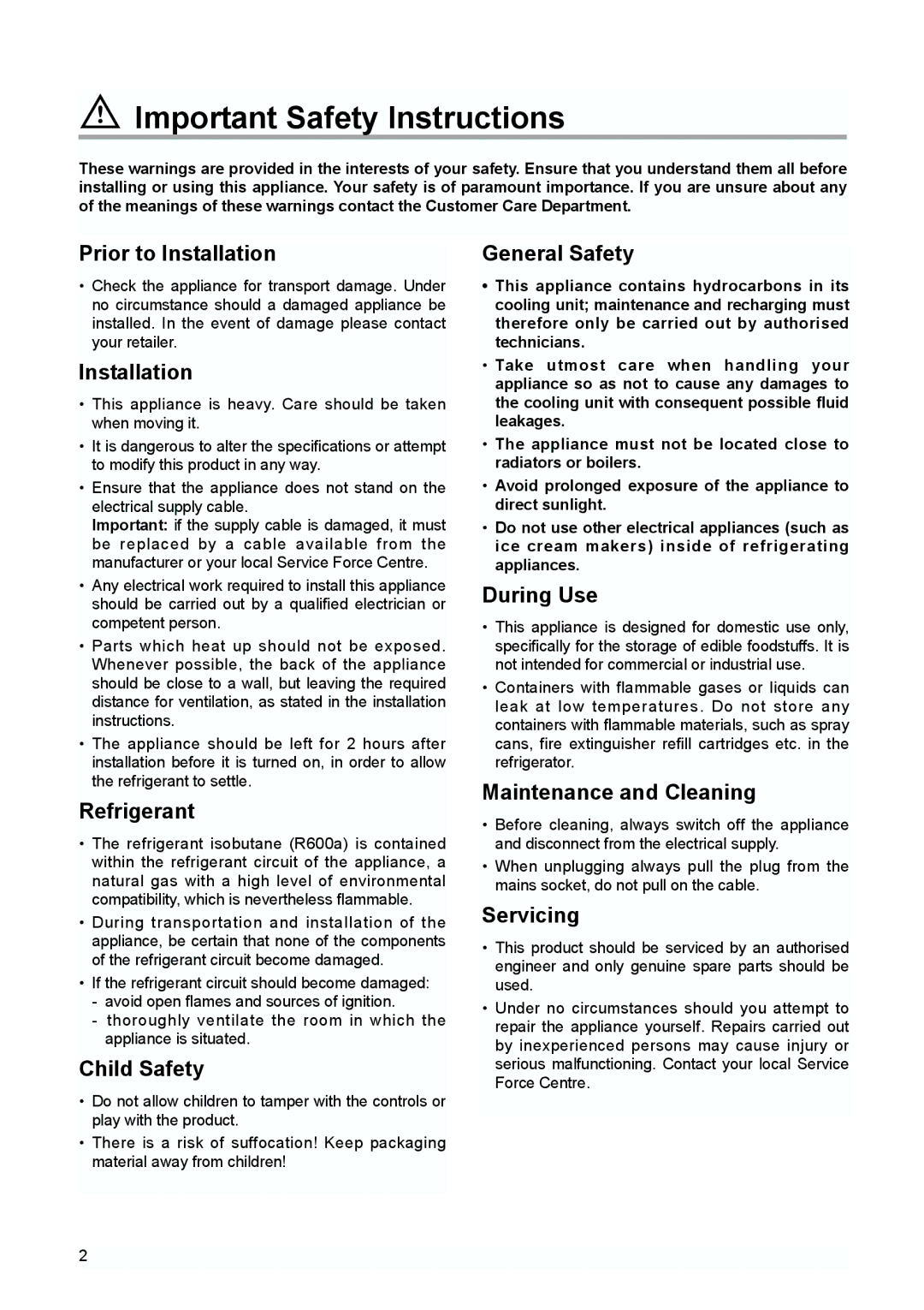 Zanussi ZI 9155 A, ZI 9225 A manual Important Safety Instructions 