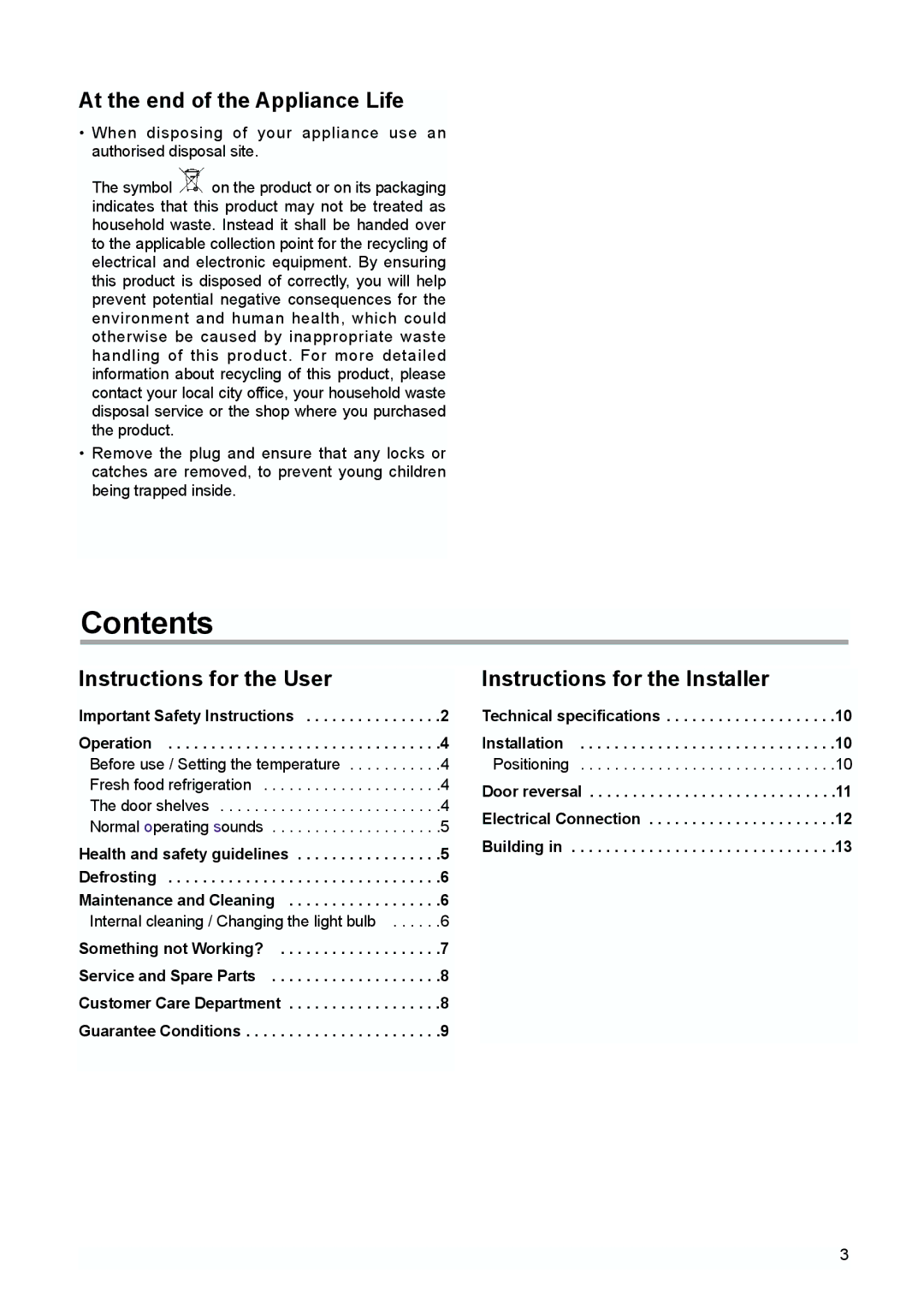 Zanussi ZI 9225 A, ZI 9155 A manual Contents 