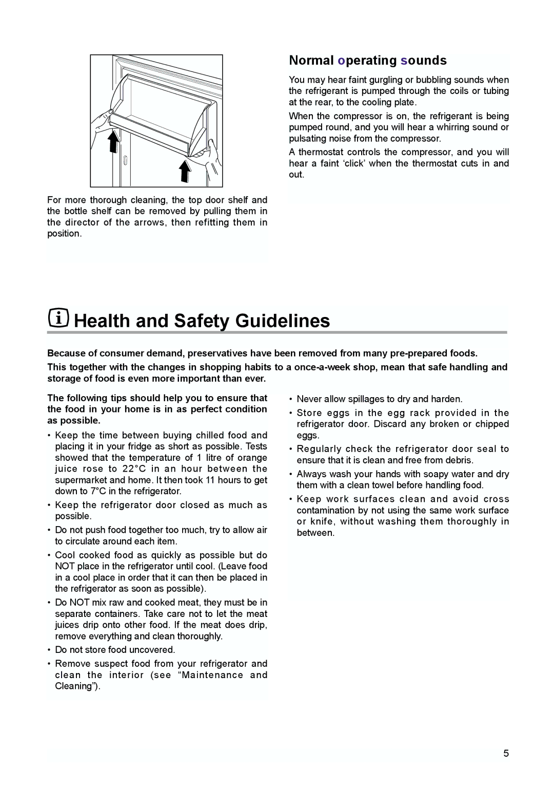 Zanussi ZI 9225 A, ZI 9155 A manual Health and Safety Guidelines, Normal operating sounds 