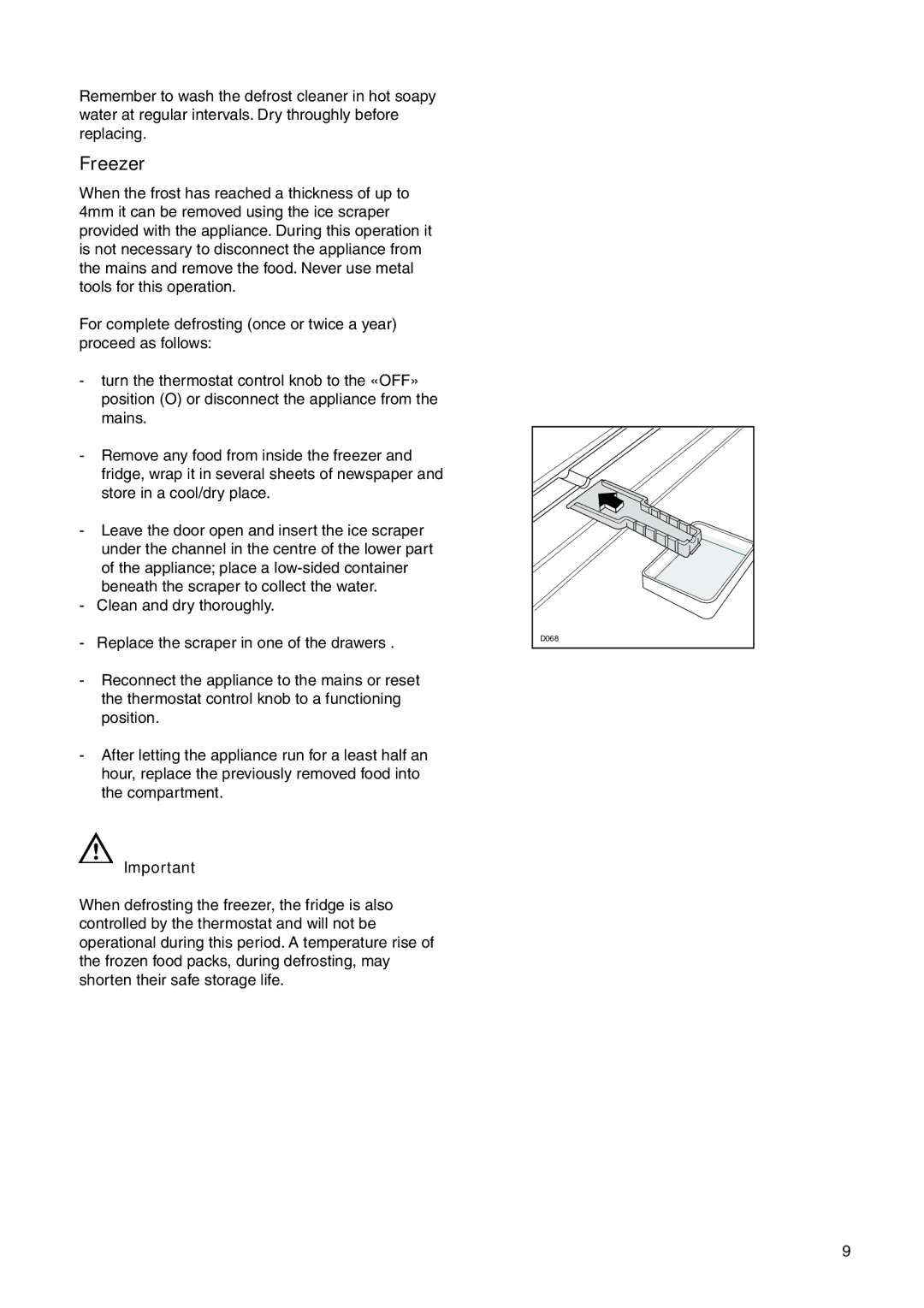 Zanussi ZI 918/8 KA manual Freezer 