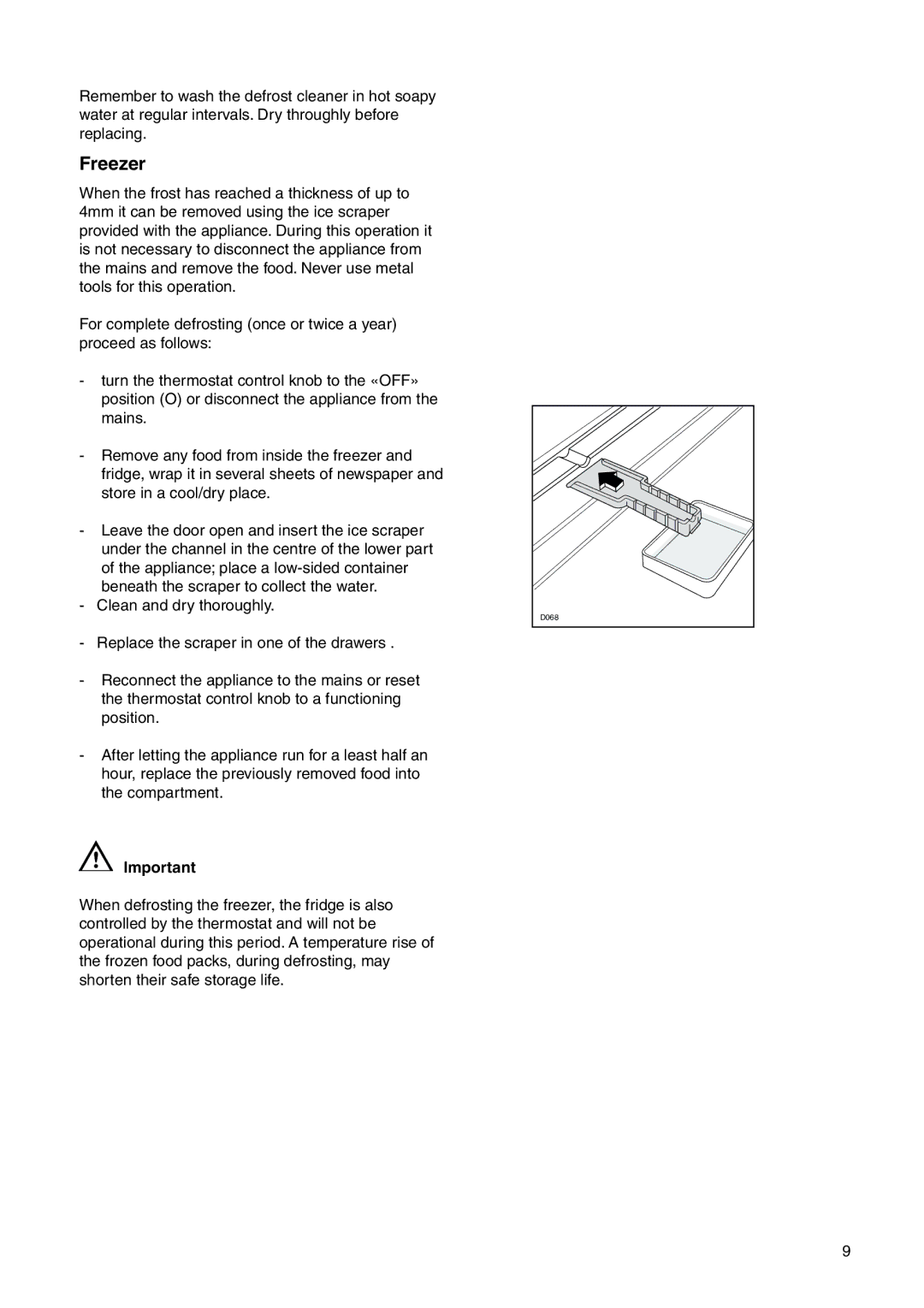 Zanussi ZI 920/9 KA manual Freezer 