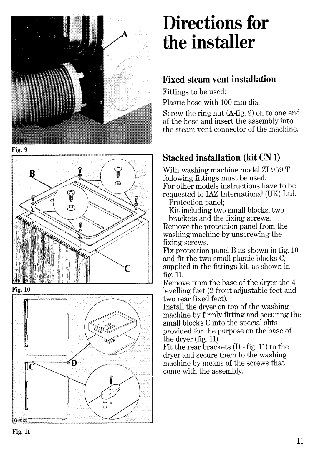 Zanussi ZI 930 manual 