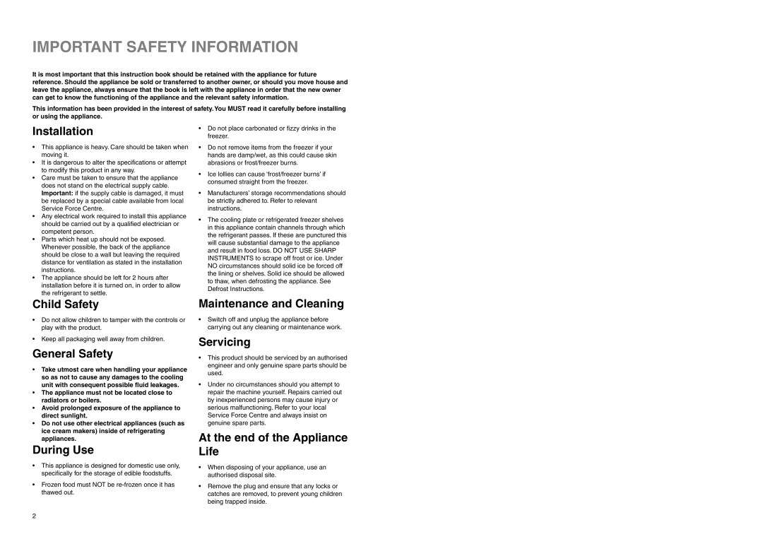 Zanussi ZI 9310 DIS manual Important Safety Information, Installation, Child Safety, General Safety, During Use, Servicing 