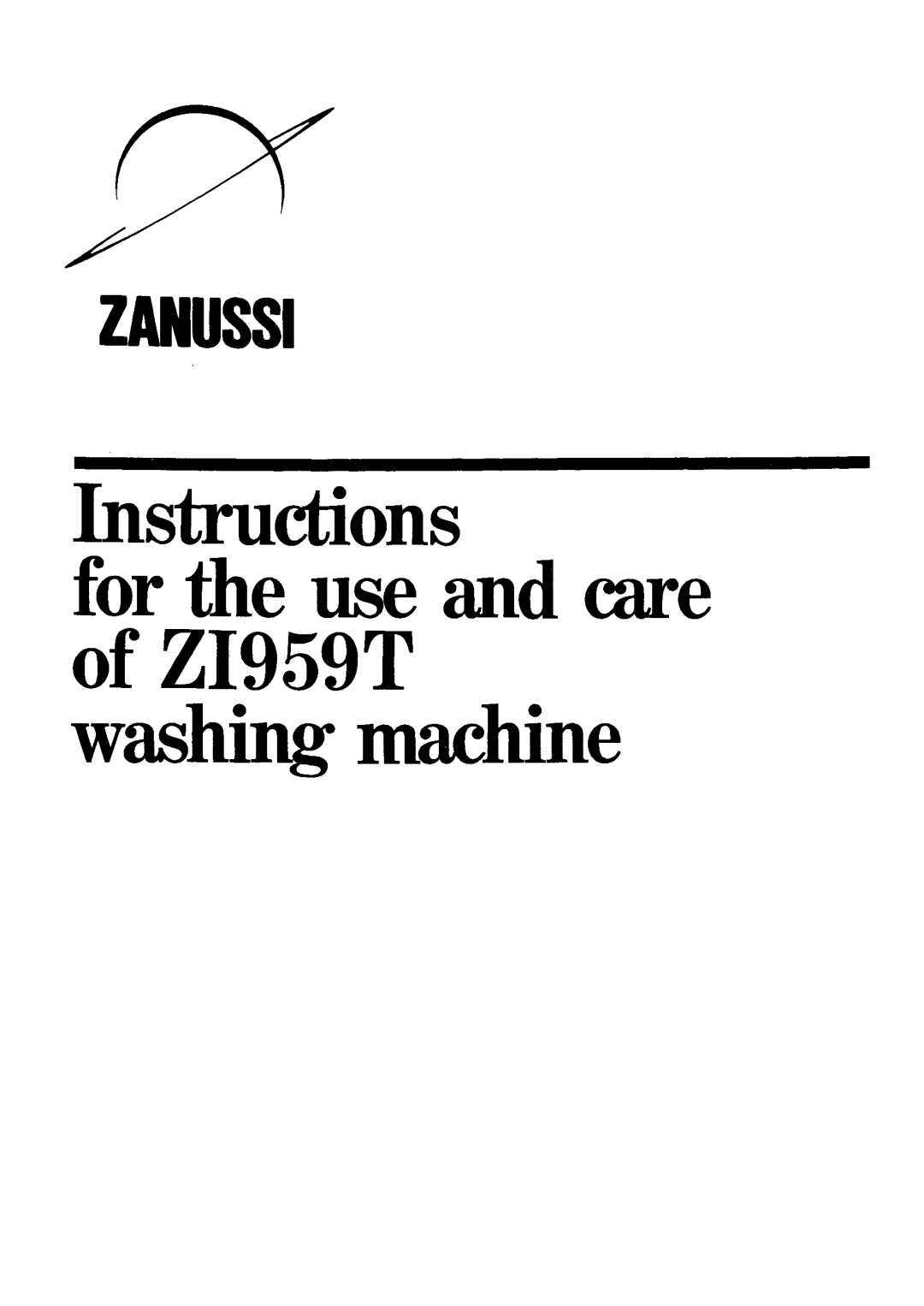 Zanussi ZI959T manual 