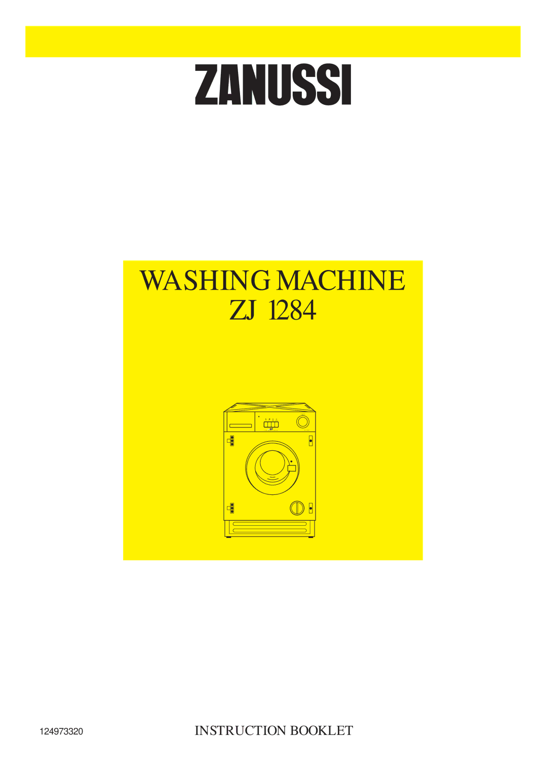 Zanussi ZJ 1284 manual Washing Machine 