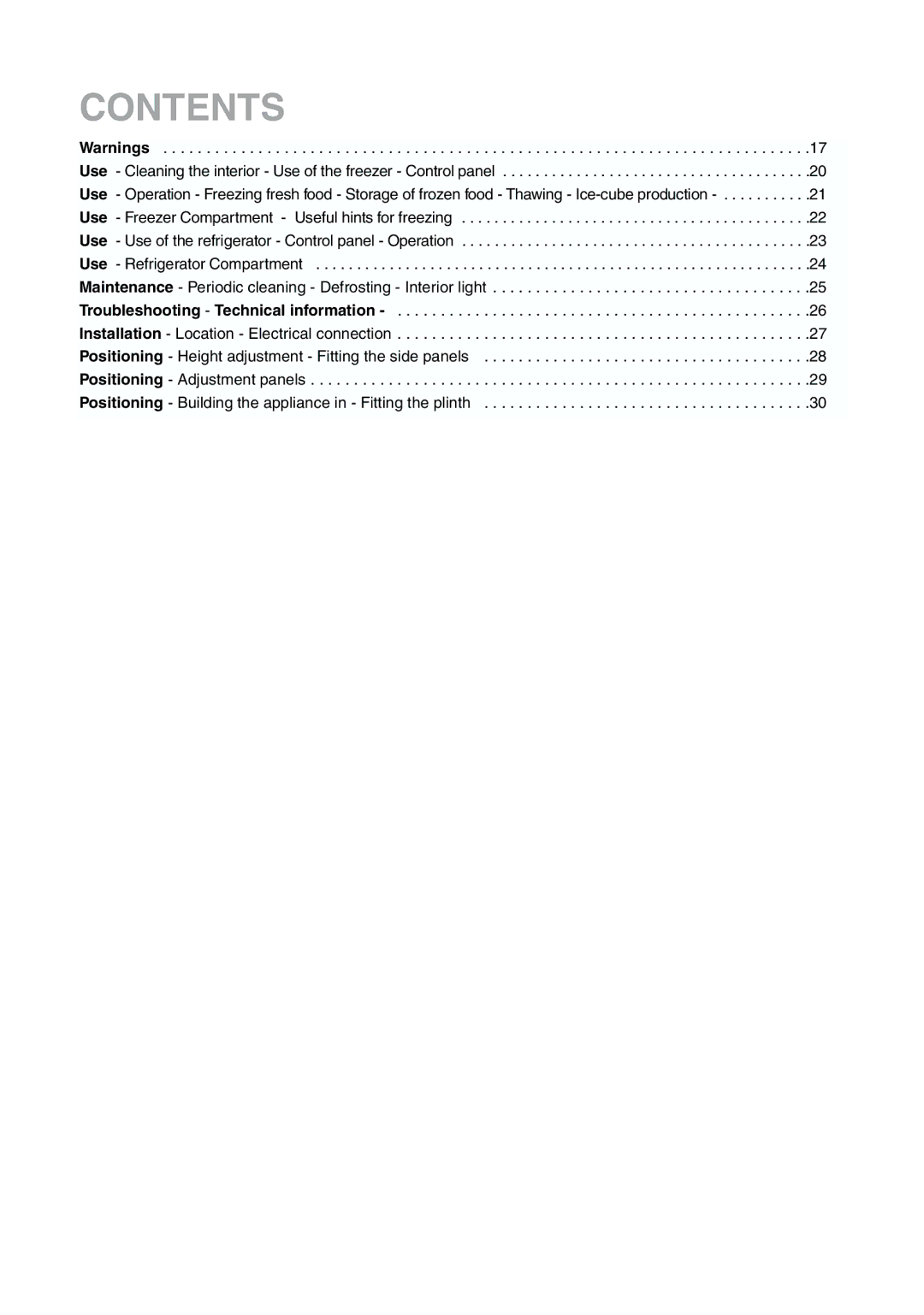 Zanussi ZJB 9476 X manual Contents 