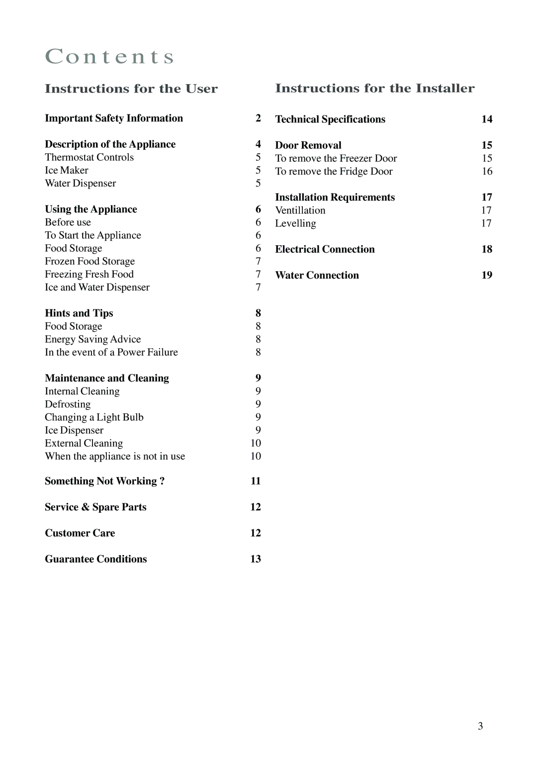 Zanussi ZK 24 FX manual Contents 