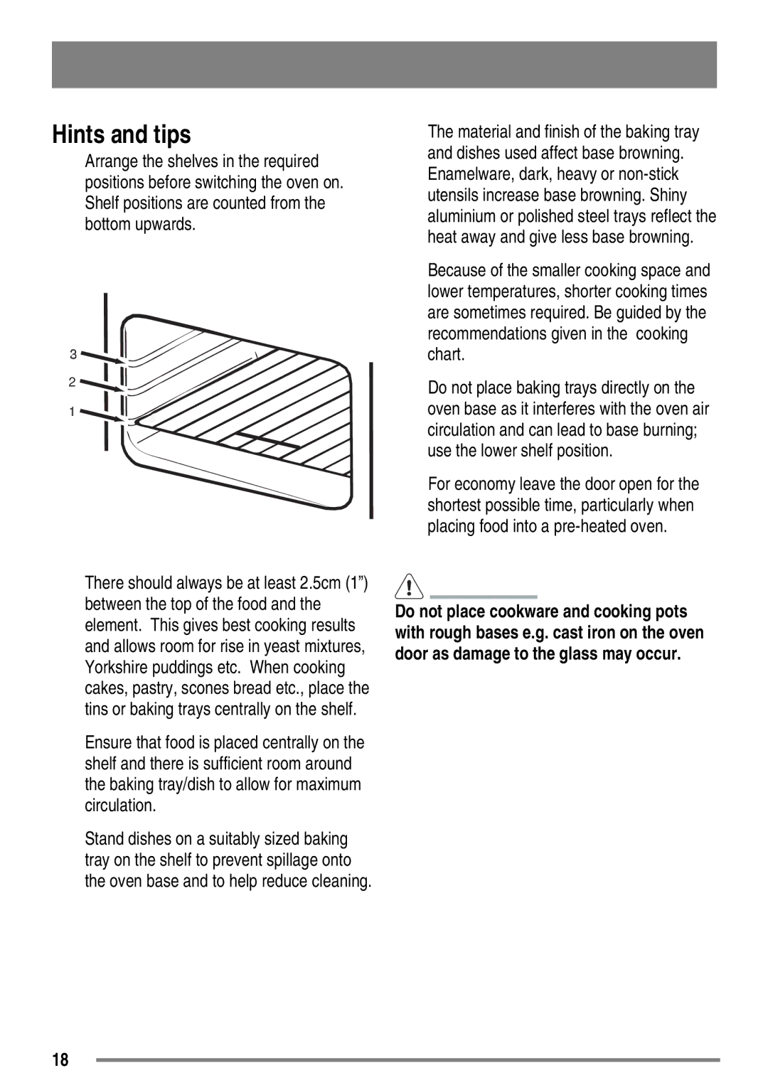 Zanussi ZKC6020 user manual Hints and tips 