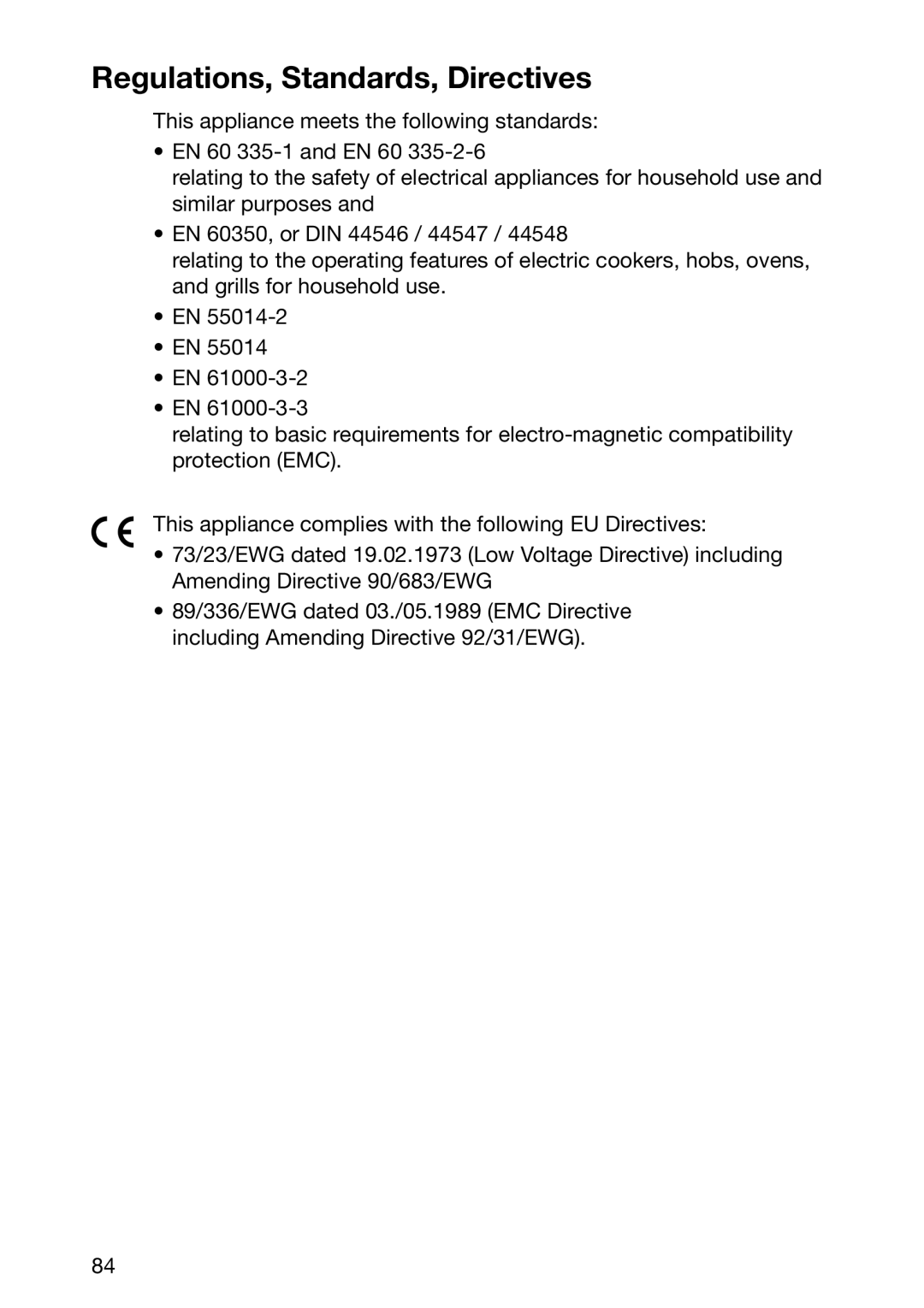 Zanussi ZKF 661 LX, ZKF 661 LN manual Regulations, Standards, Directives 