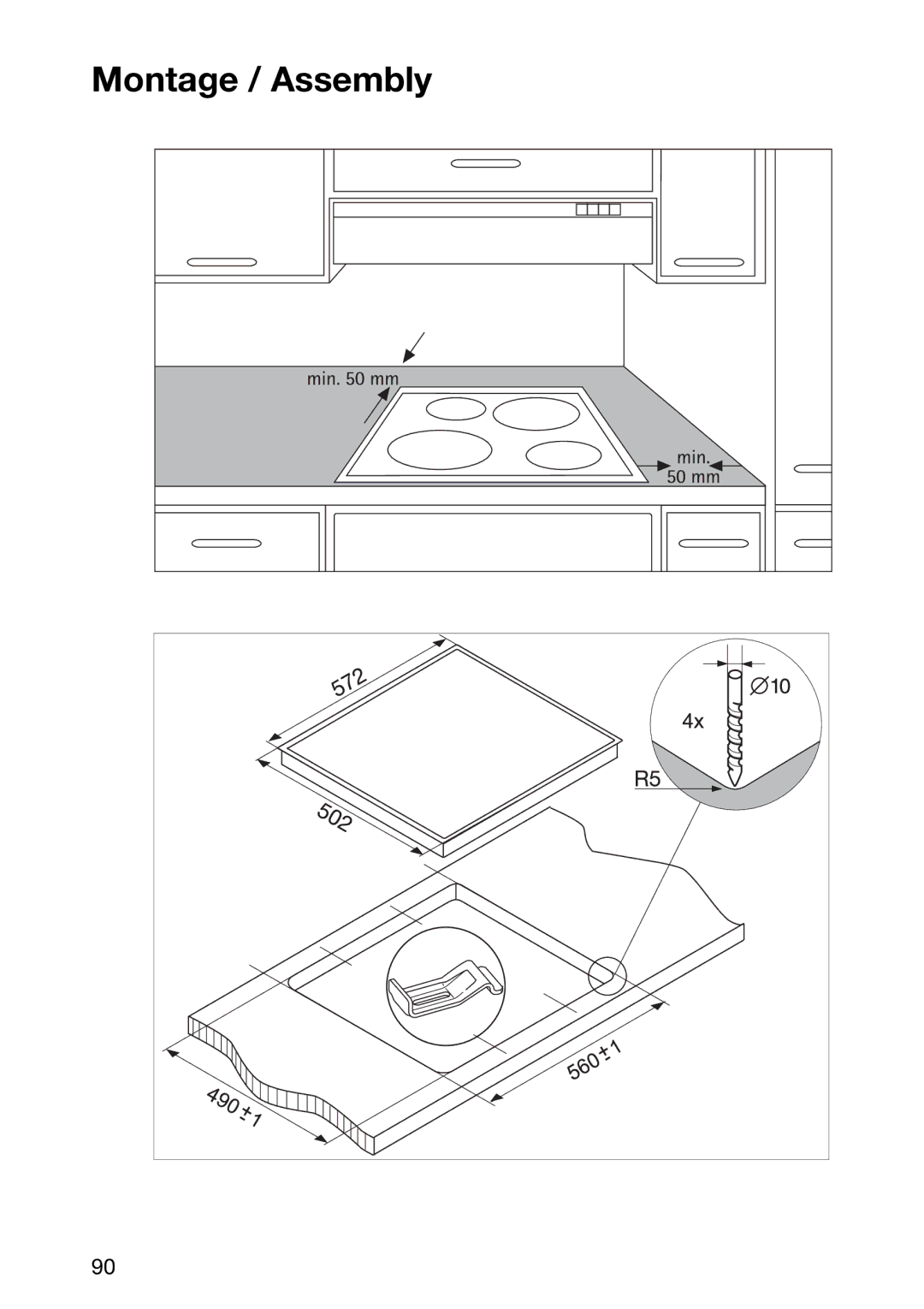 Zanussi ZKF 661 LX, ZKF 661 LN manual Montage / Assembly 