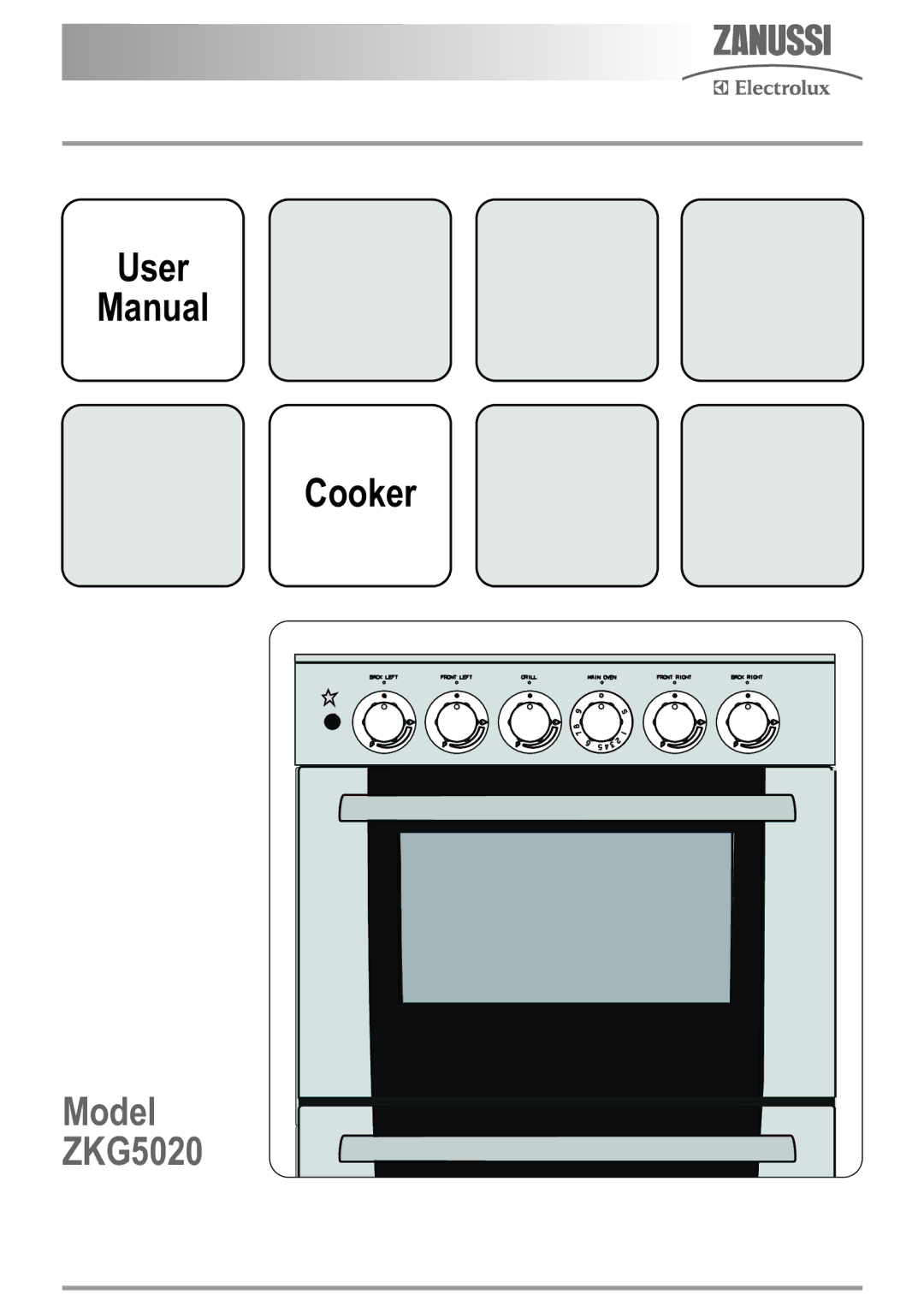 Zanussi manual Model ZKG5020 