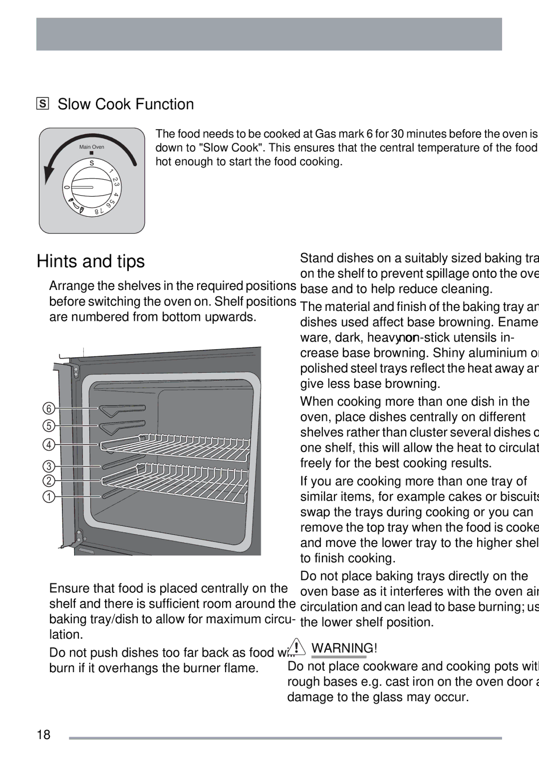 Zanussi ZKG5030 manual Slow Cook Function 