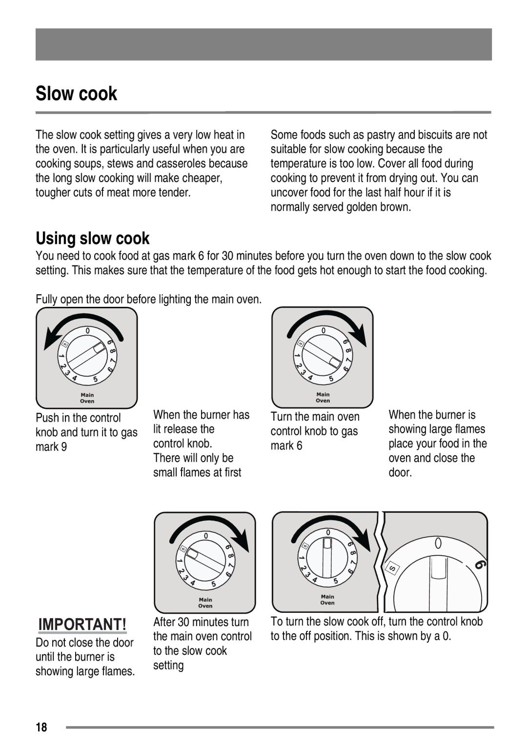 Zanussi ZKG5530 user manual Slow cook, Using slow cook 