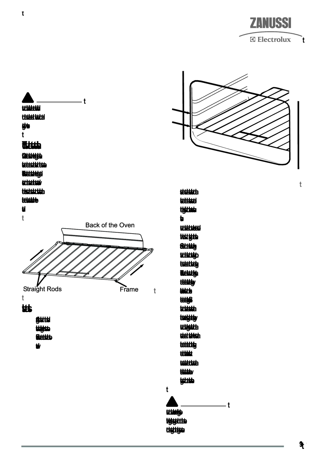 Zanussi ZKG6040ZKG6040WFN user manual To fit the top oven shelf 