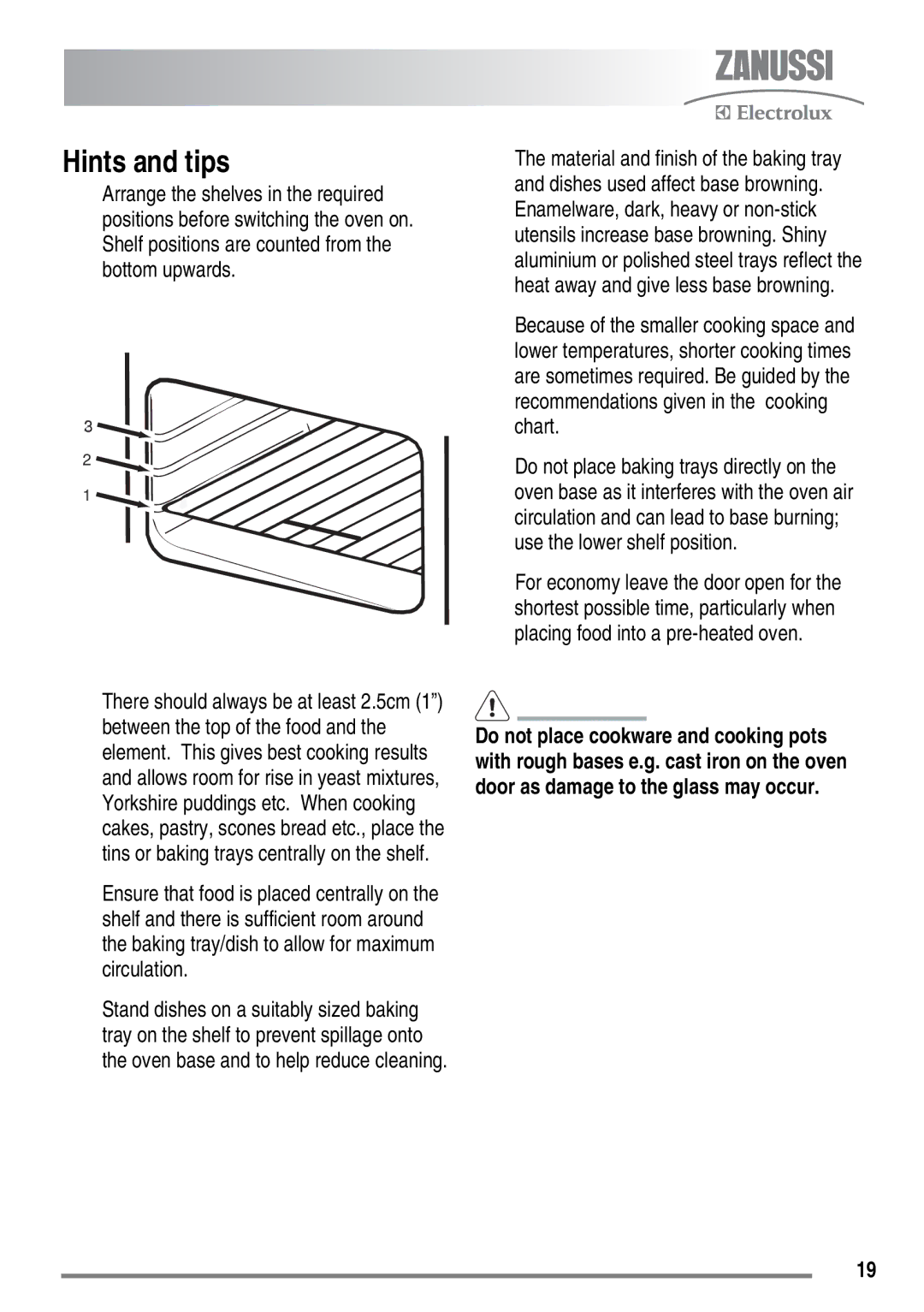 Zanussi ZKM6040 user manual Hints and tips 