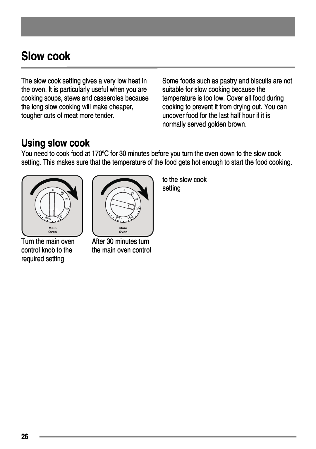 Zanussi ZKM6040 user manual Slow cook, Using slow cook 