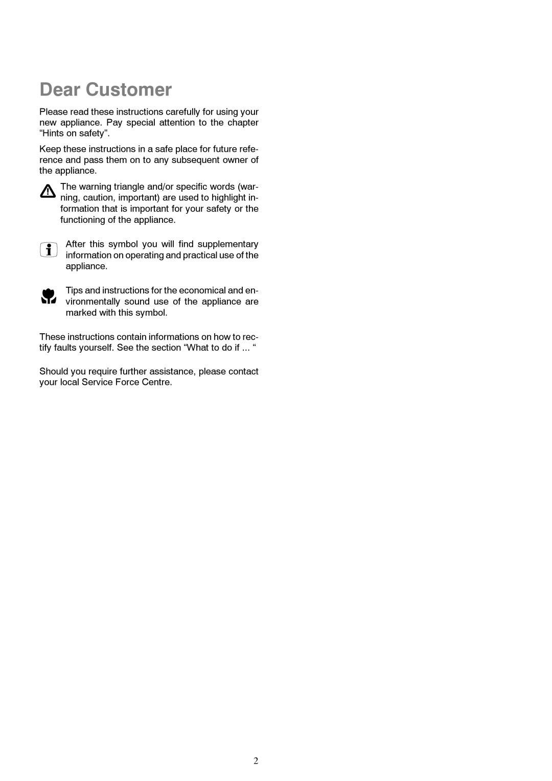 Zanussi ZKT 622 HN, ZKT 622 HX installation instructions Dear Customer 