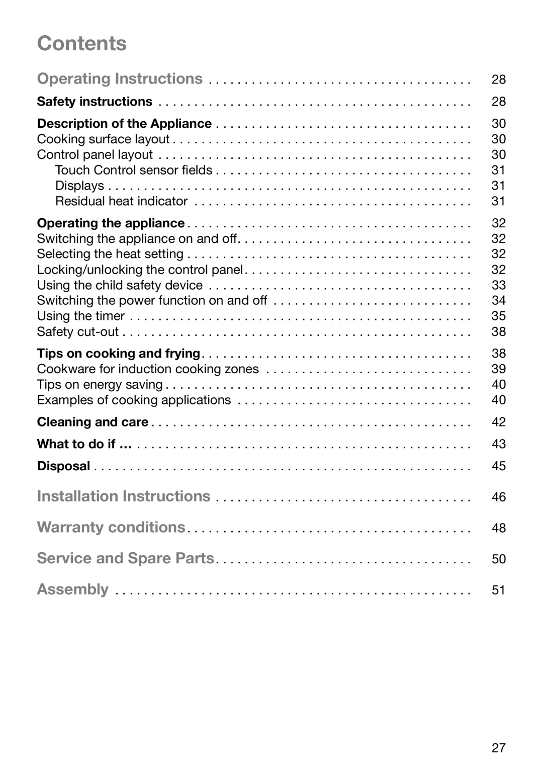 Zanussi ZKT 652 DX operating instructions Contents 