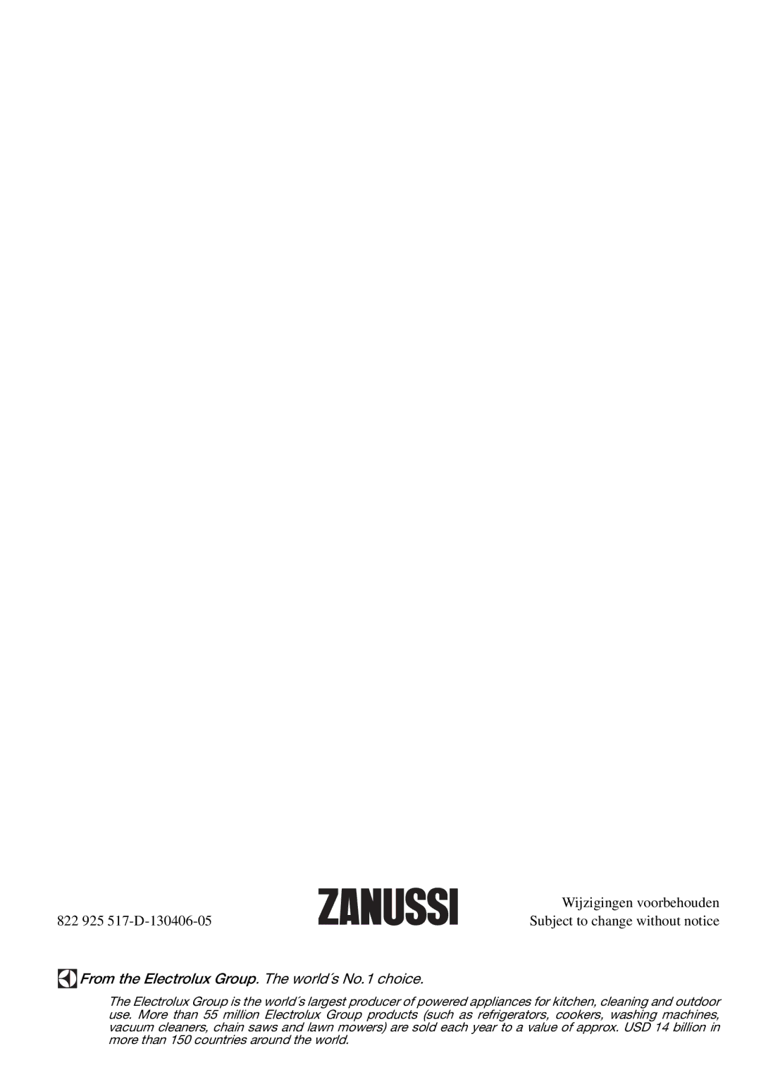 Zanussi ZKT 652 DX operating instructions From the Electrolux Group. The world´s No.1 choice 