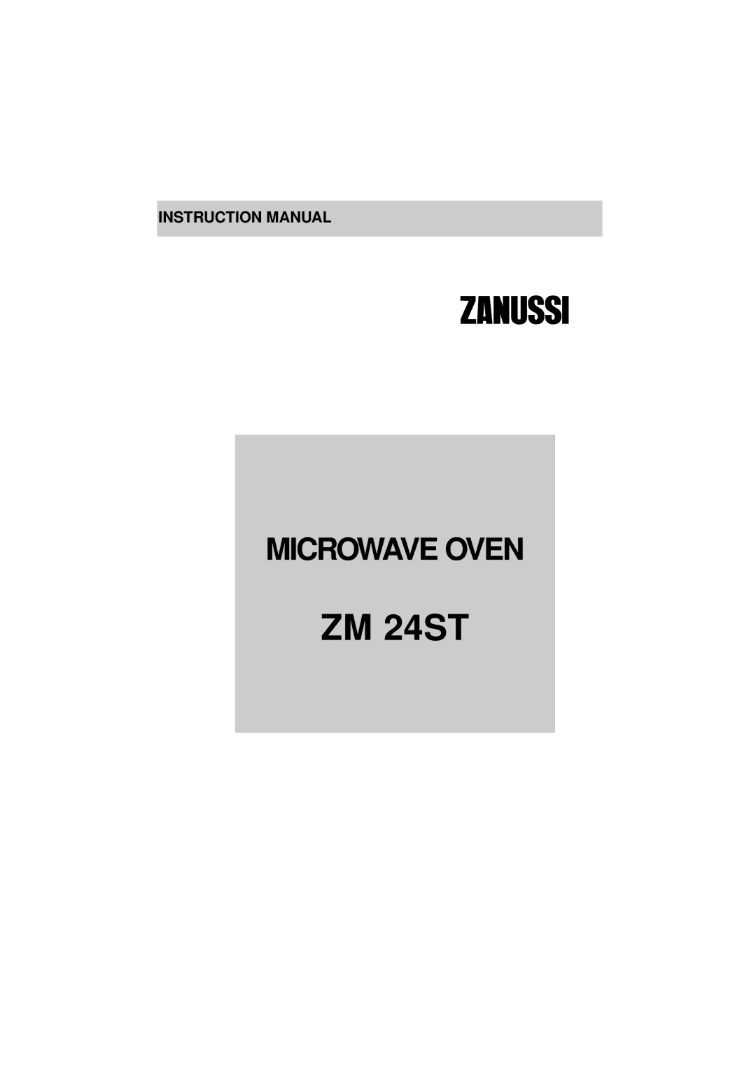 Zanussi ZM 24ST instruction manual 