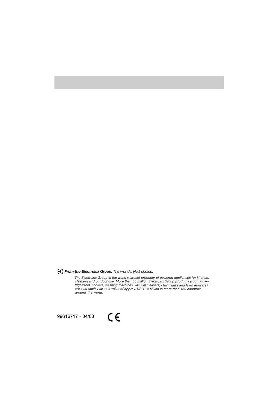 Zanussi ZM 24ST instruction manual 99616717 04/03 