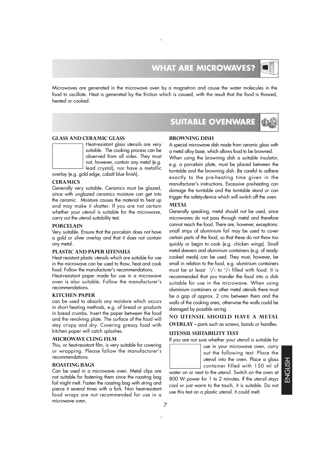 Zanussi ZM176ST, ZM175ST manual What are MICROWAVES?, Suitable Ovenware 